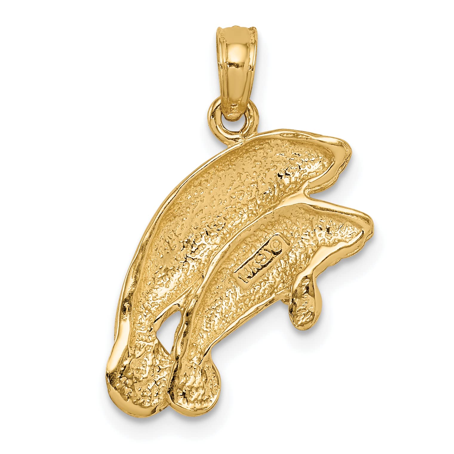 10K Solid Yellow Gold Double Manatee Necklace - Dainty Pendant Charm for Women - Perfect Gift for Ocean Lovers, Beach Vacation Jewelry