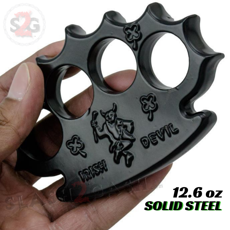 Irish Muscle Dalton Global Brass Knuckles Spiked Paperweight - Heavy Duty Self Defense Tool & Office Desk Accessory - Perfect for Home Security, Gym Protection, and Unique Gift Idea