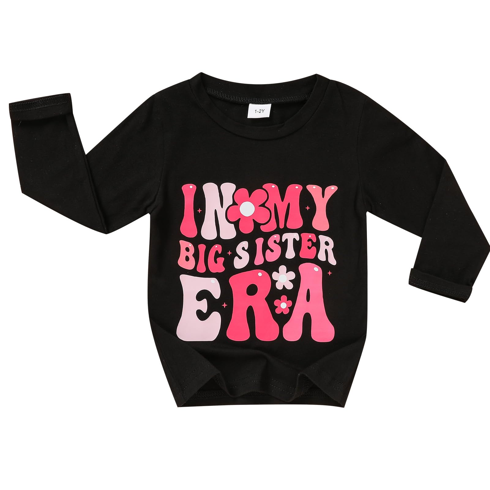 Big Sister Shirt for Toddler Girls - Long Sleeve Baby Announcement Outfit