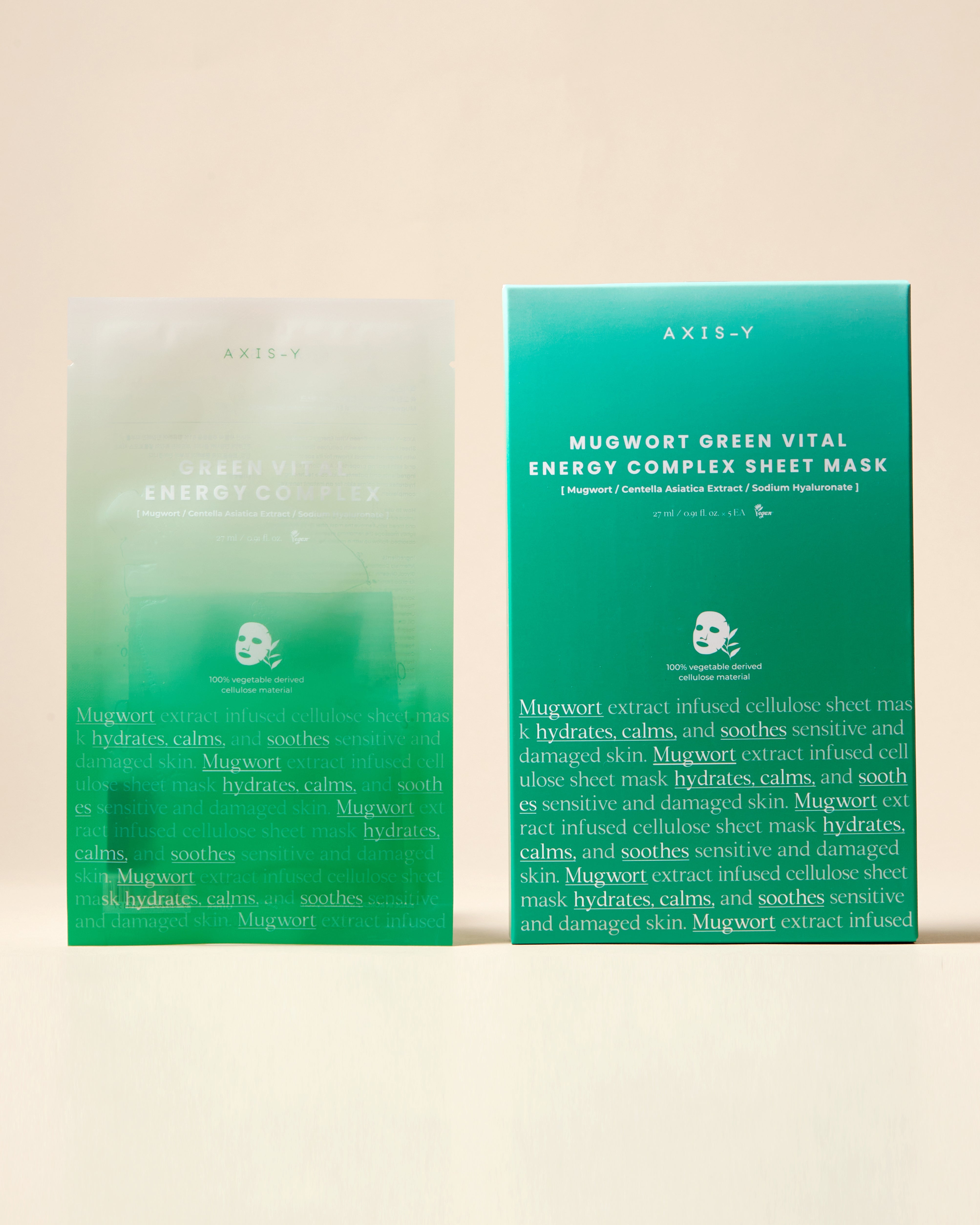 AXIS Y Green Vital Energy Complex Sheet Mask - Hydrating & Brightening Facial Mask for Glowing Skin | Korean Skincare for Dry & Dull Skin | Perfect for Night Routine & Self-Care Days