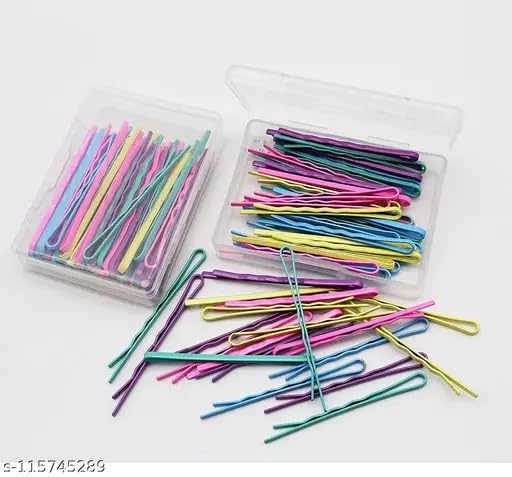 50-Piece Bobby Pins Set - Non-Slip Metal Hair Clips for Women (Multicolor) | Secure Hair Styling for Work, Party & Everyday Use