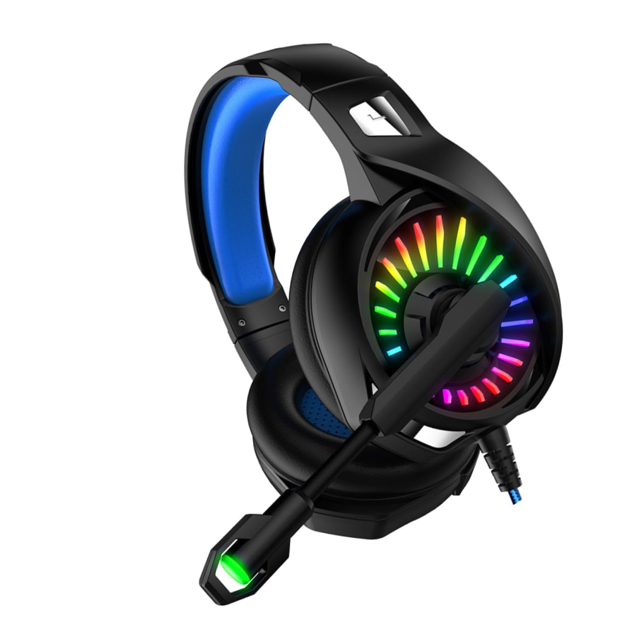 Gadpiparty 3-Piece Wired Gaming Headset with Microphone - Noise Cancelling Over-Ear Headphones for PC, Computer, PS4, Xbox - Black & Blue (A20 Model) - Perfect for Online Gaming, Streaming & Video Calls