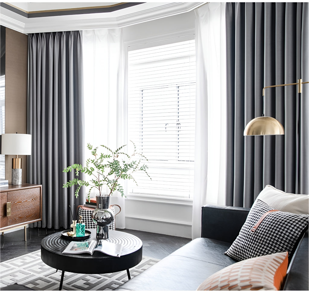 Josie Solid Soundproof Blackout Custom Curtains - Thermal Insulated Noise Reducing Drapes for Bedroom, Living Room & Home Theater - Perfect for Light Blocking and Privacy