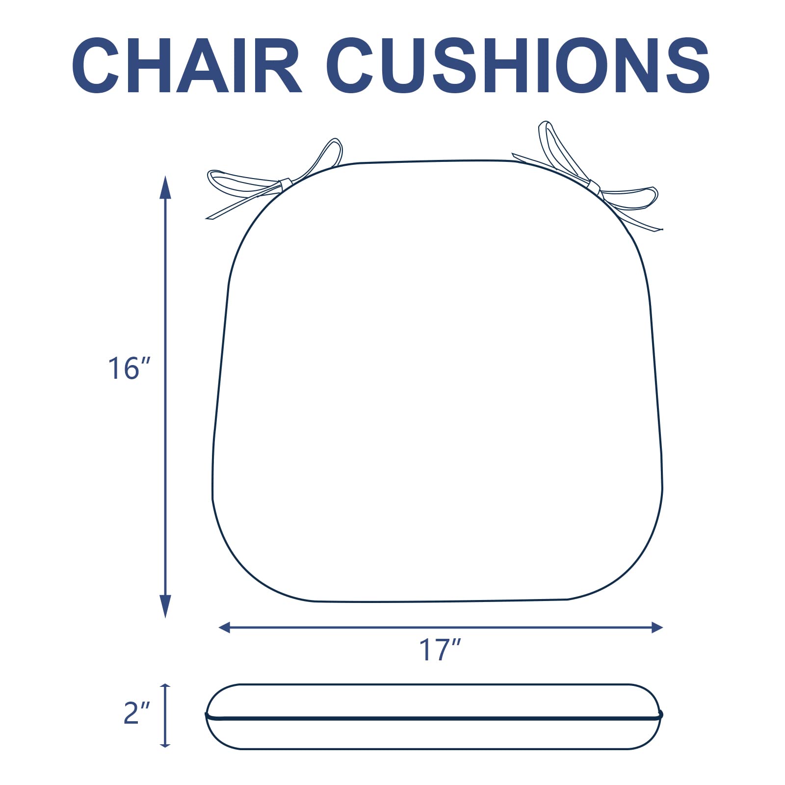 Outdoor Chair Cushions Set of 4 - Waterproof Patio Seat Cushions with Ties for Garden Furniture, 16x17 Inch, Breeze Leaves Beige - Perfect for Backyard, Deck, Poolside & Outdoor Dining