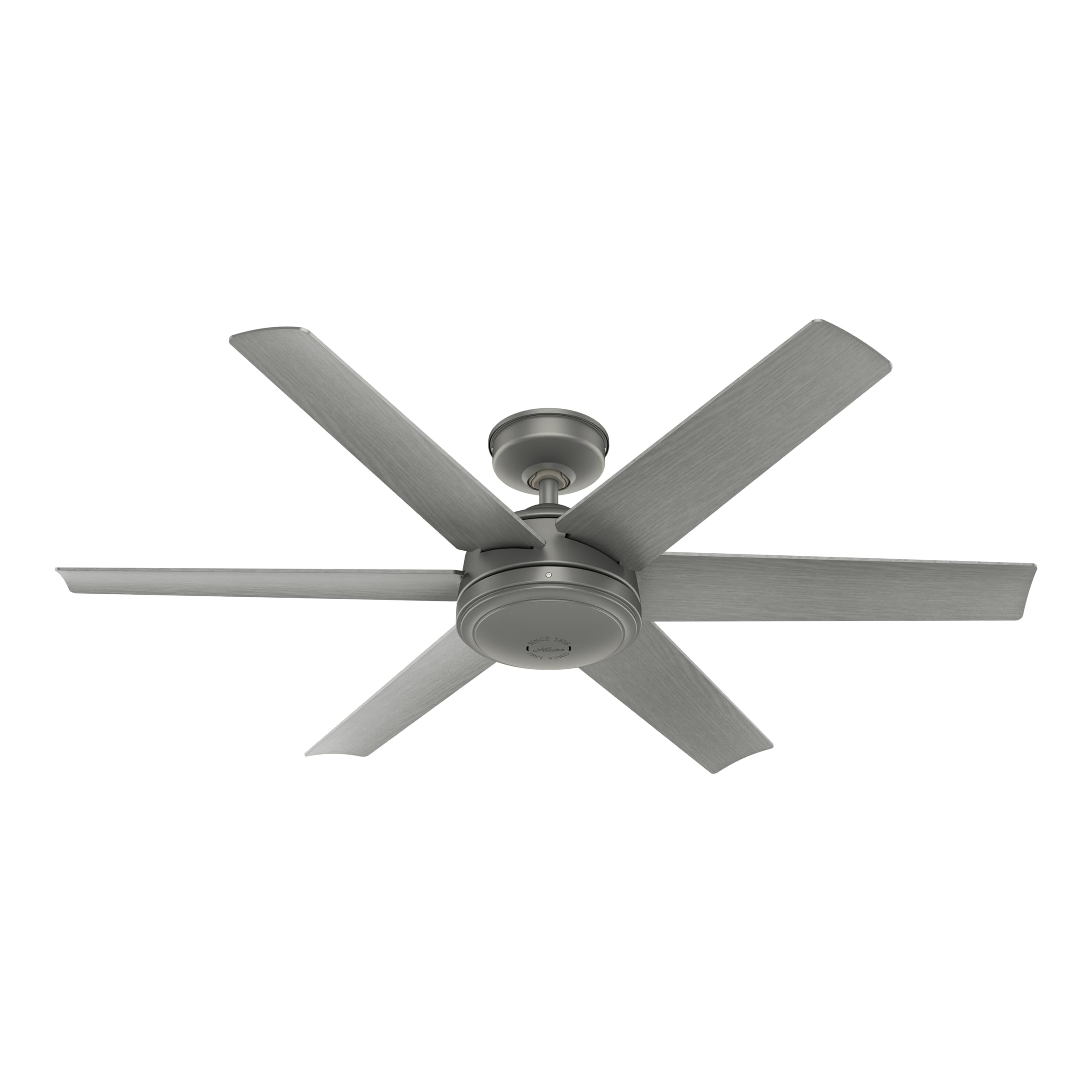 Hunter Fan 52 Inch Matte Silver Outdoor Ceiling Fan with 6 Blades - Energy Efficient, Weather Resistant - Perfect for Patio, Deck, and Covered Porch Areas (Renewed)