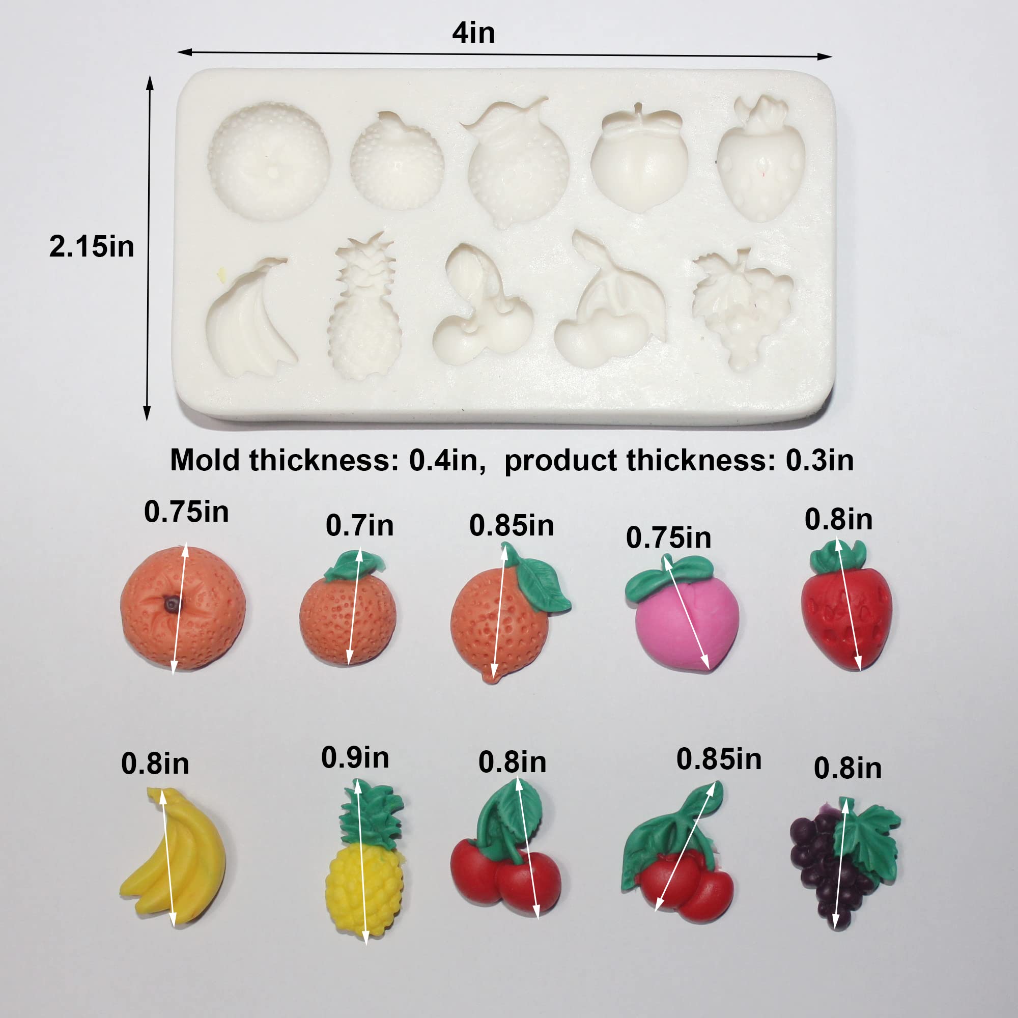 Premium Silicone Fondant Molds Set - Vegetables & Fruits Design for Cake Toppers, Gumpaste, Candy, Chocolate & Polymer Clay - Perfect for Baking, Candy Making, DIY Crafts & Home Decor