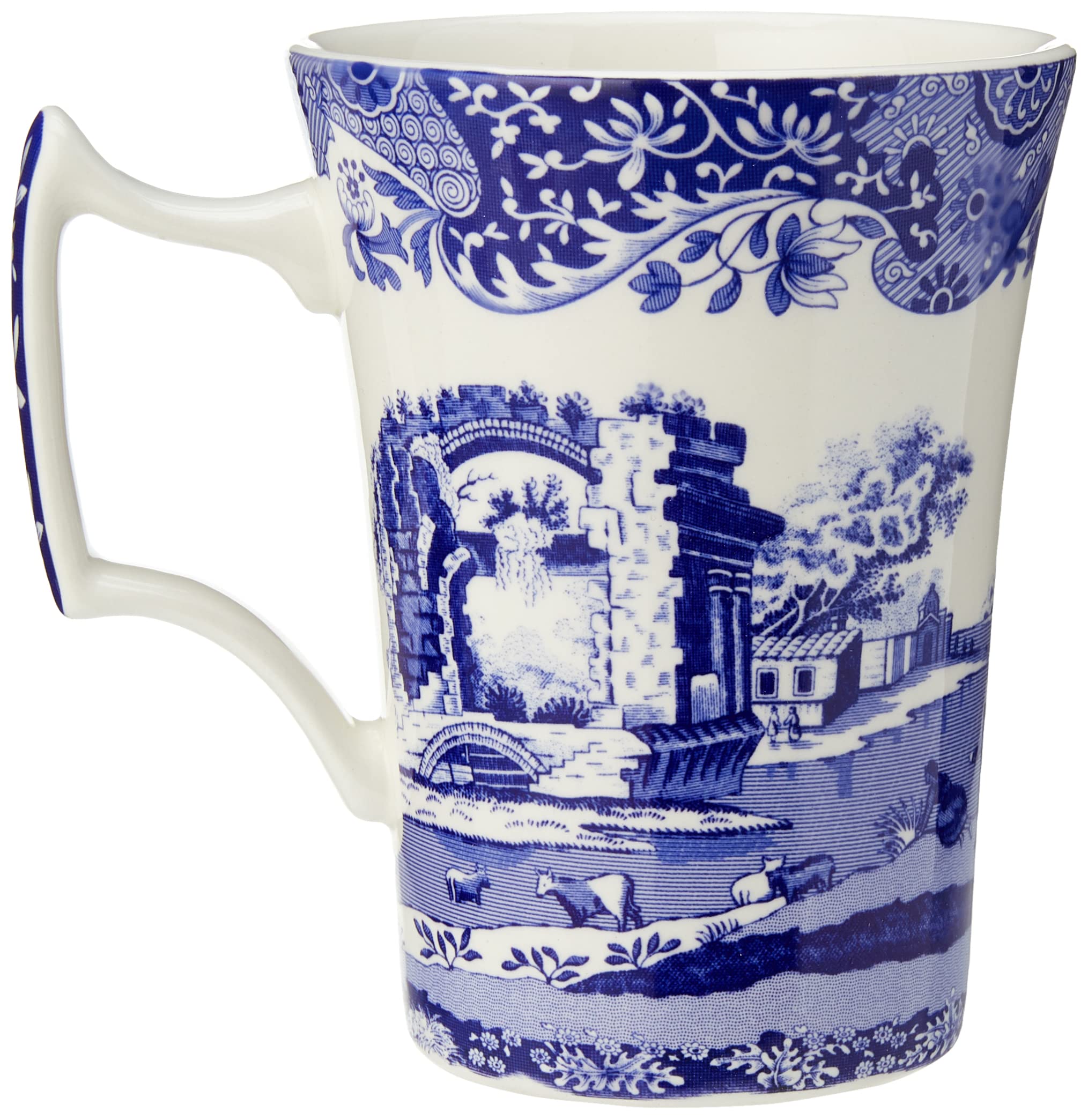 Portmeirion BLI5123 White Ceramic Coffee Mugs - Elegant Tea & Coffee Cups for Home, Office, and Gifting - Perfect for Morning Brews, Afternoon Tea, and Housewarming Presents