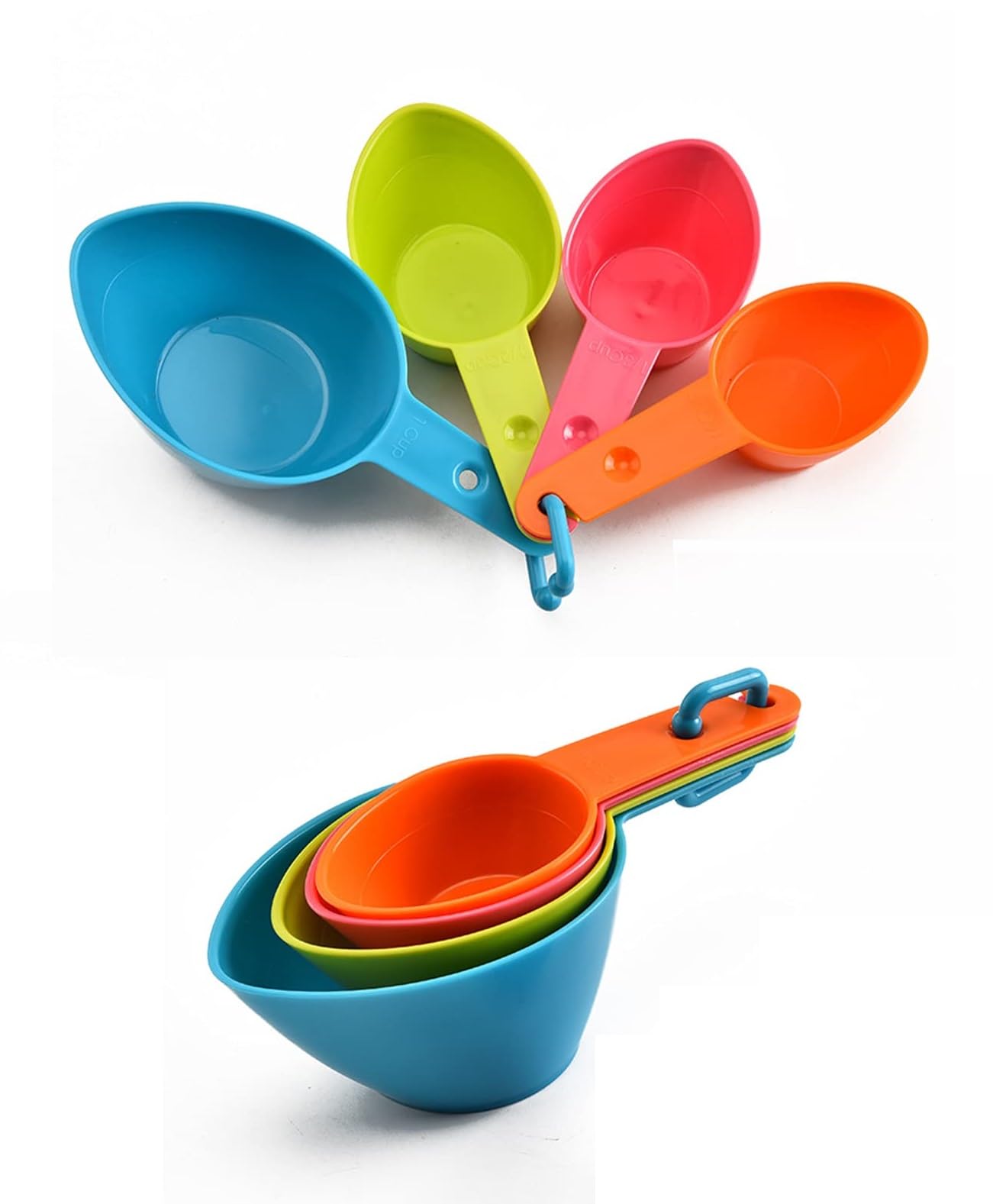 KOOSHLO 4-Piece Plastic Measuring Spoon Set for Cooking, Baking & Kitchen - Teaspoon & Tablespoon Measuring Spoons in Multicolor - Perfect for Baking Cakes, Measuring Spices & Cooking Ingredients