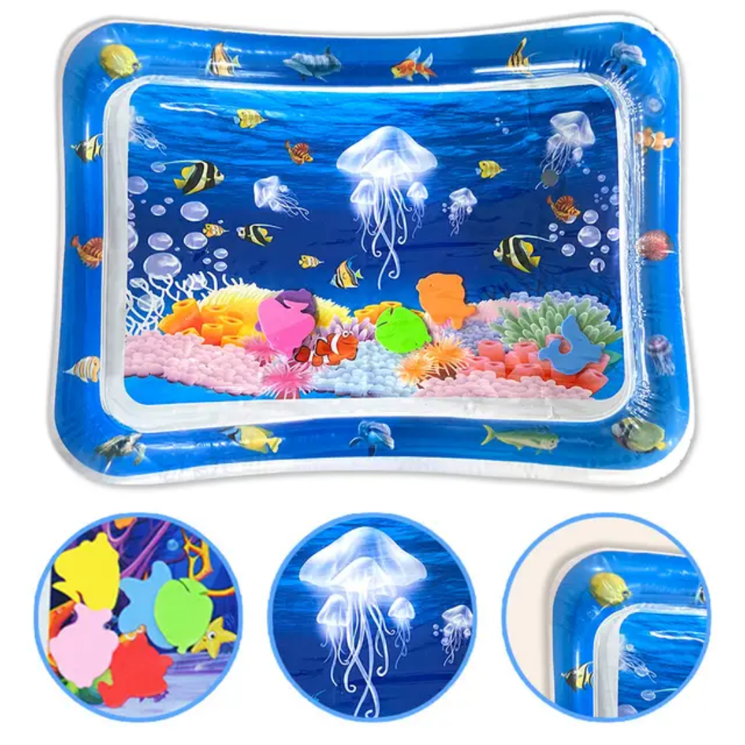 AquaAdventure Waterproof Baby Tummy Time Mat - Soft Play Mat for Infants & Newborns - Sensory Development Activity Gym for Crawling & Learning - Perfect for Nursery, Daycare & Home Playtime