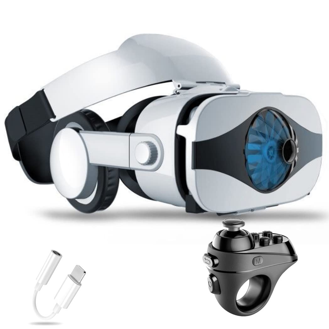 Lunette 3D VR Headset, Virtual Reality Goggles with Bluetooth Controller for iPhone 13 Pro Max/13 Pro/13/12/11, Samsung Galaxy S21, Huawei, Xiaomi - Perfect for Gaming, Movies & Virtual Tours (Color: G, Size: iOS)