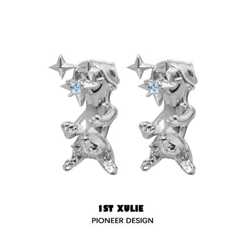 S925 Sterling Silver Cat Earrings - Elegant Cat Gaze Upside Down Design for Women | Perfect Gift for Cat Lovers, Birthday & Anniversary | Wear Daily, Office or Special Occasions