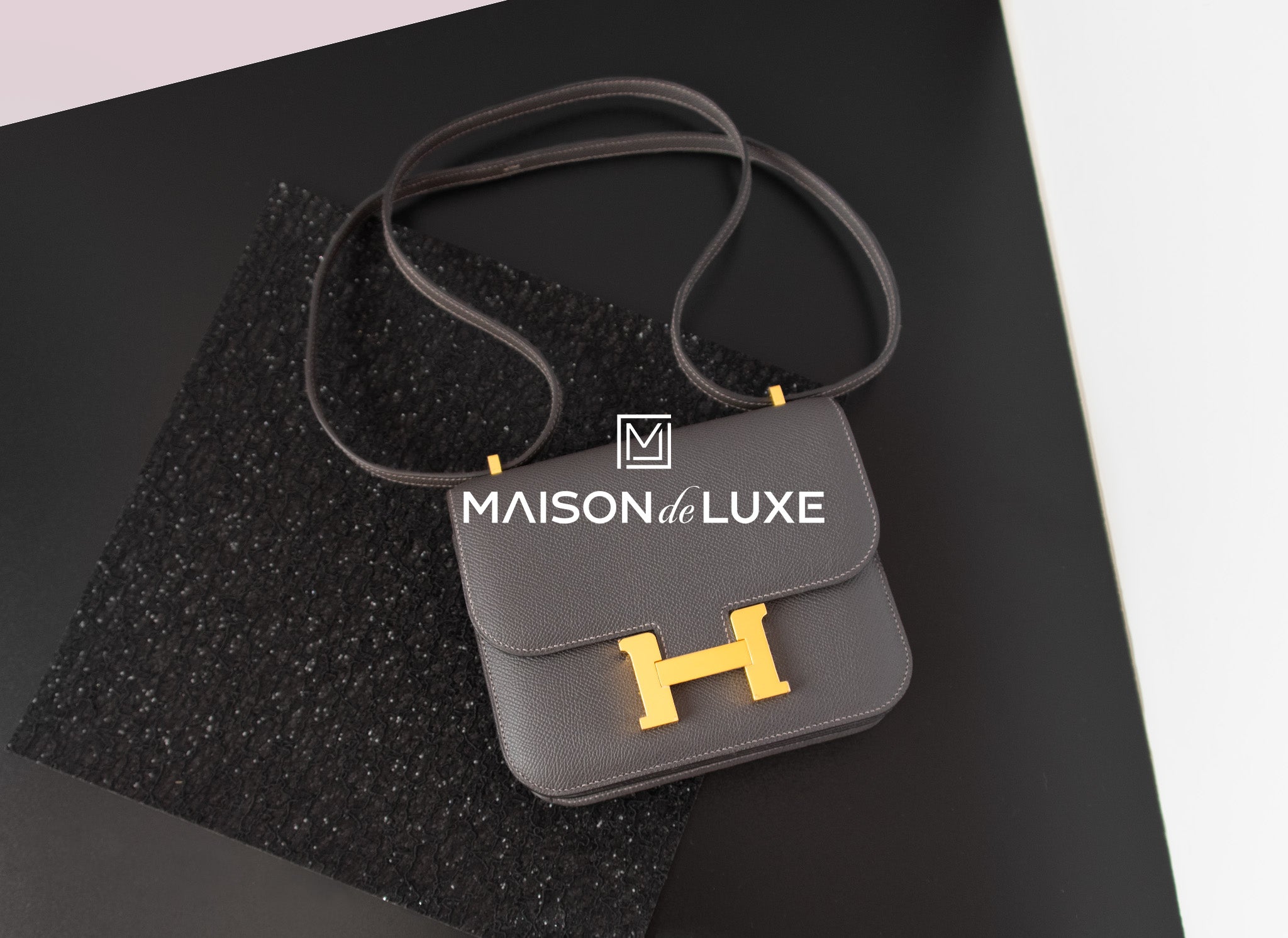 Hermes Constance Mini 18 Bag in Graphite Epsom Leather - Luxury Crossbody Bag for Women, Perfect for Date Night & Special Occasions