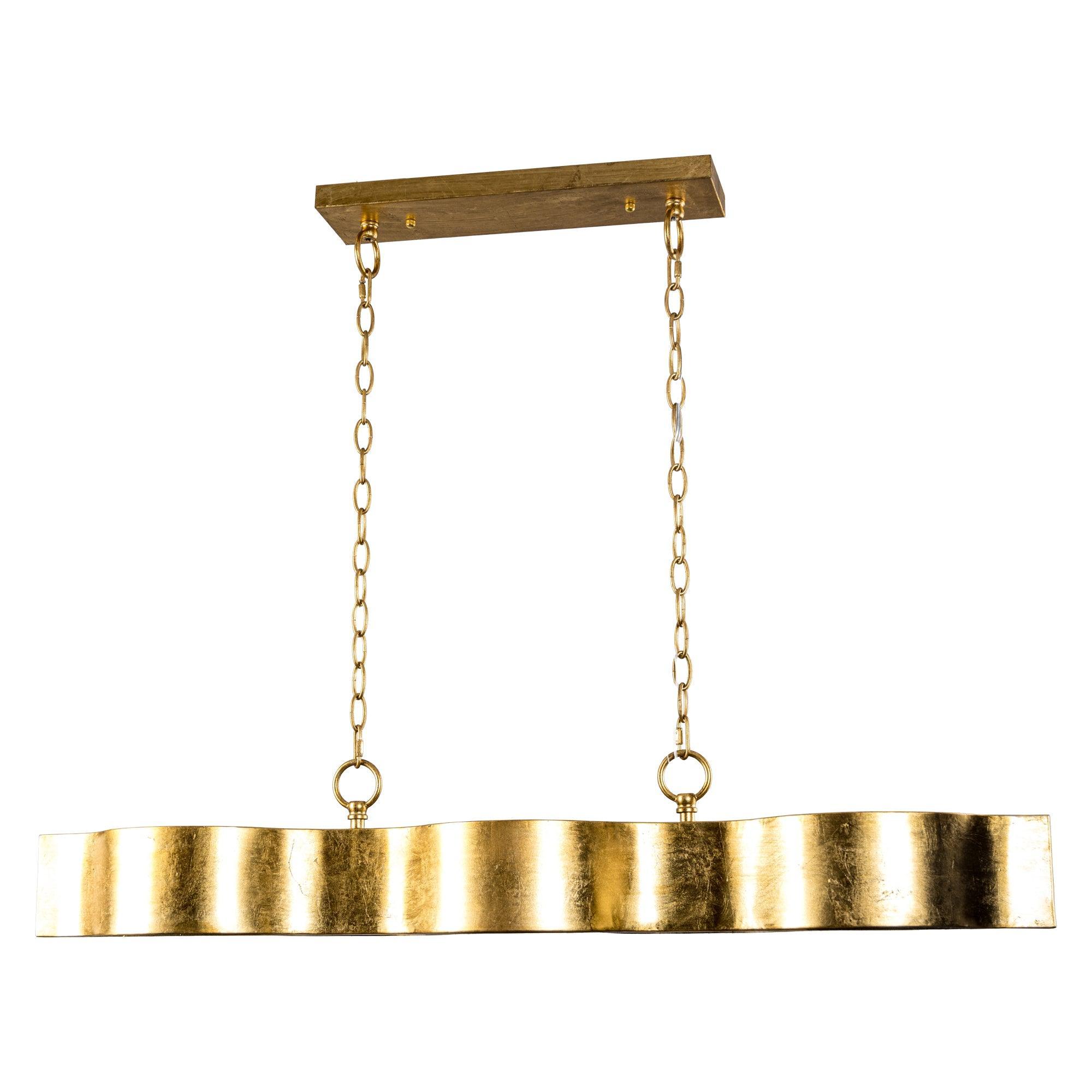 5-Light Golden Modern Dry Rated Pendant Lighting Fixture for Dining Room, Kitchen Island & Foyer - Damp Location Approved
