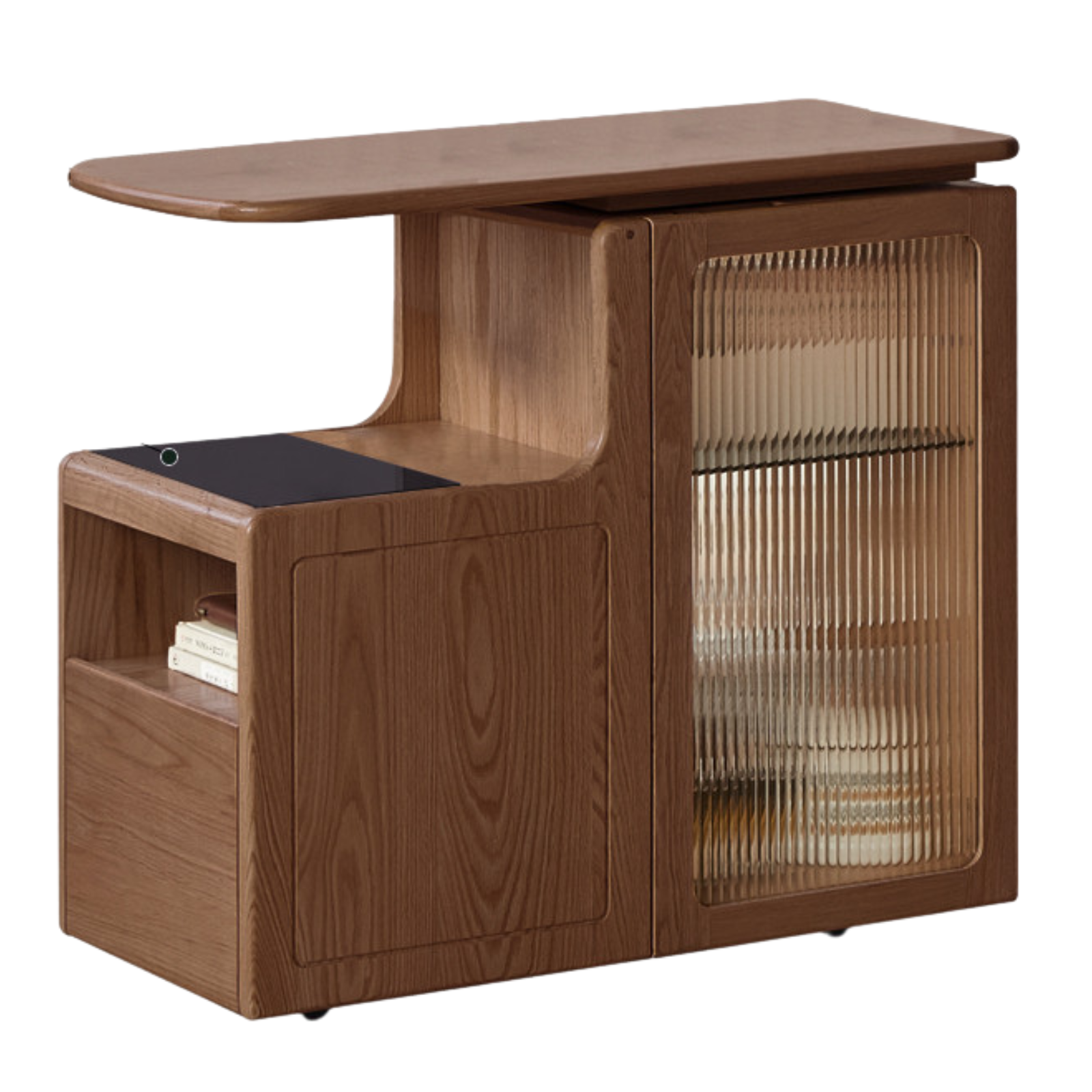 33.4x16.9x29.5 inch / 85x43x75.5 cm / Walnut color / Oak tea cabinet without tea maker