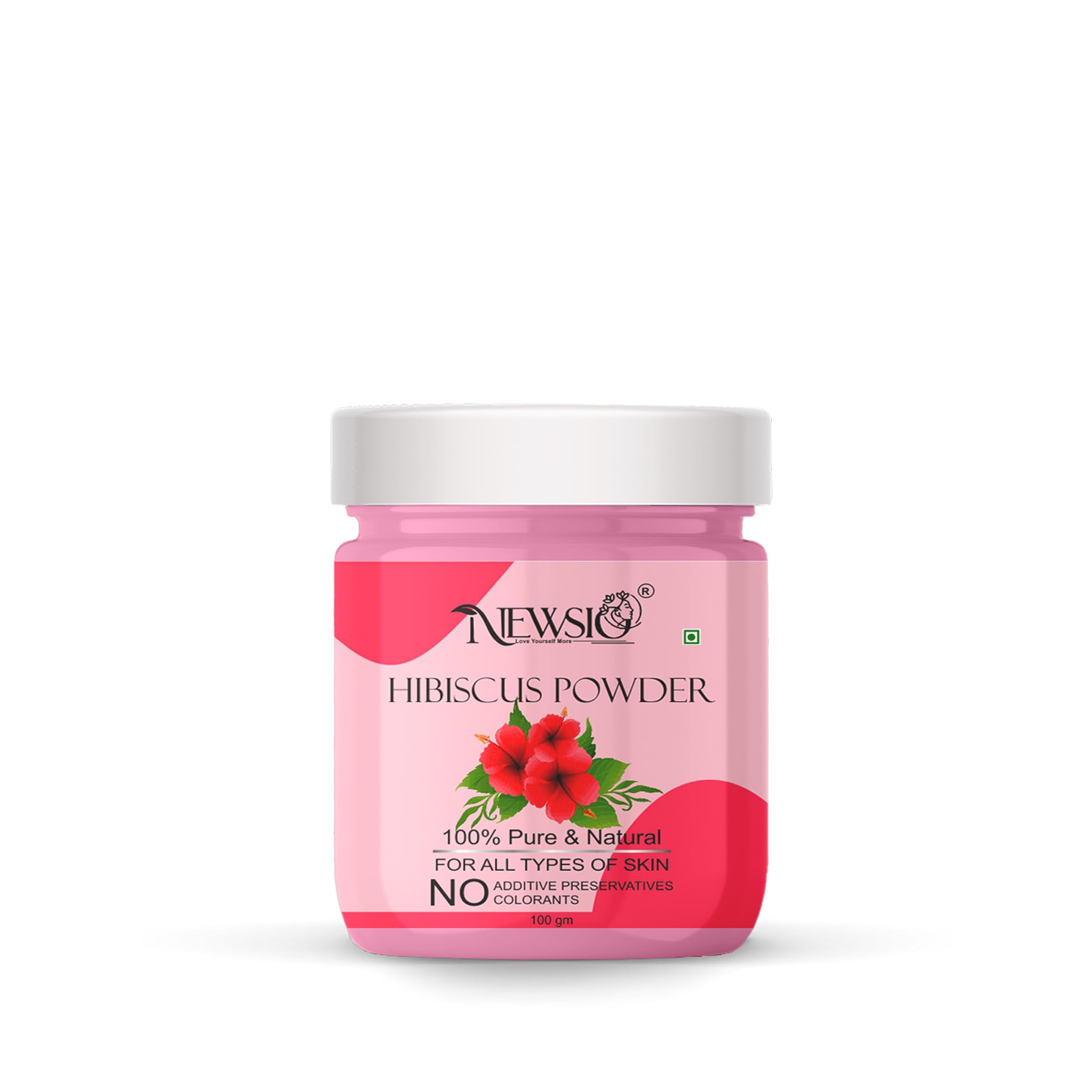 Pure Hibiscus Powder for Spotless Skin - Deep Cleaning, Exfoliating & Detoxifying Facial Treatment (100g Jar) - Perfect for DIY Face Masks & Natural Skincare Routine