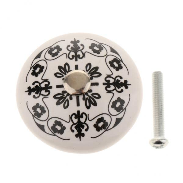 5 Pack Vintage French Paris Ceramic Knobs for Furniture - Antique Clock & Stamp Design - Perfect for Cabinets, Drawers, and DIY Home Decor Projects
