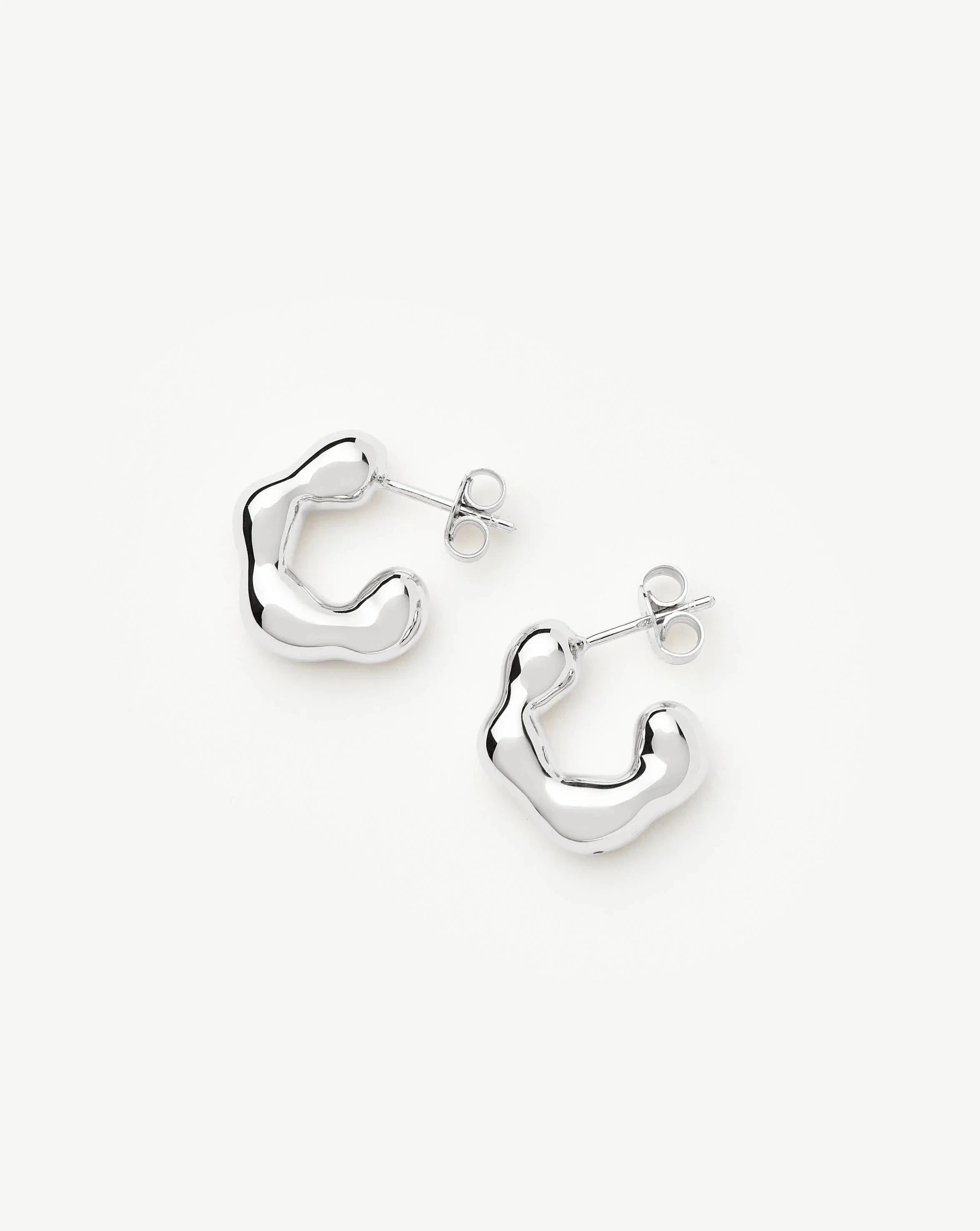 Eny Puffy Small Hoop Earrings - Sterling Silver 925 Hypoallergenic Dainty Jewelry for Women | Perfect for Everyday Wear, Date Night & Gifts