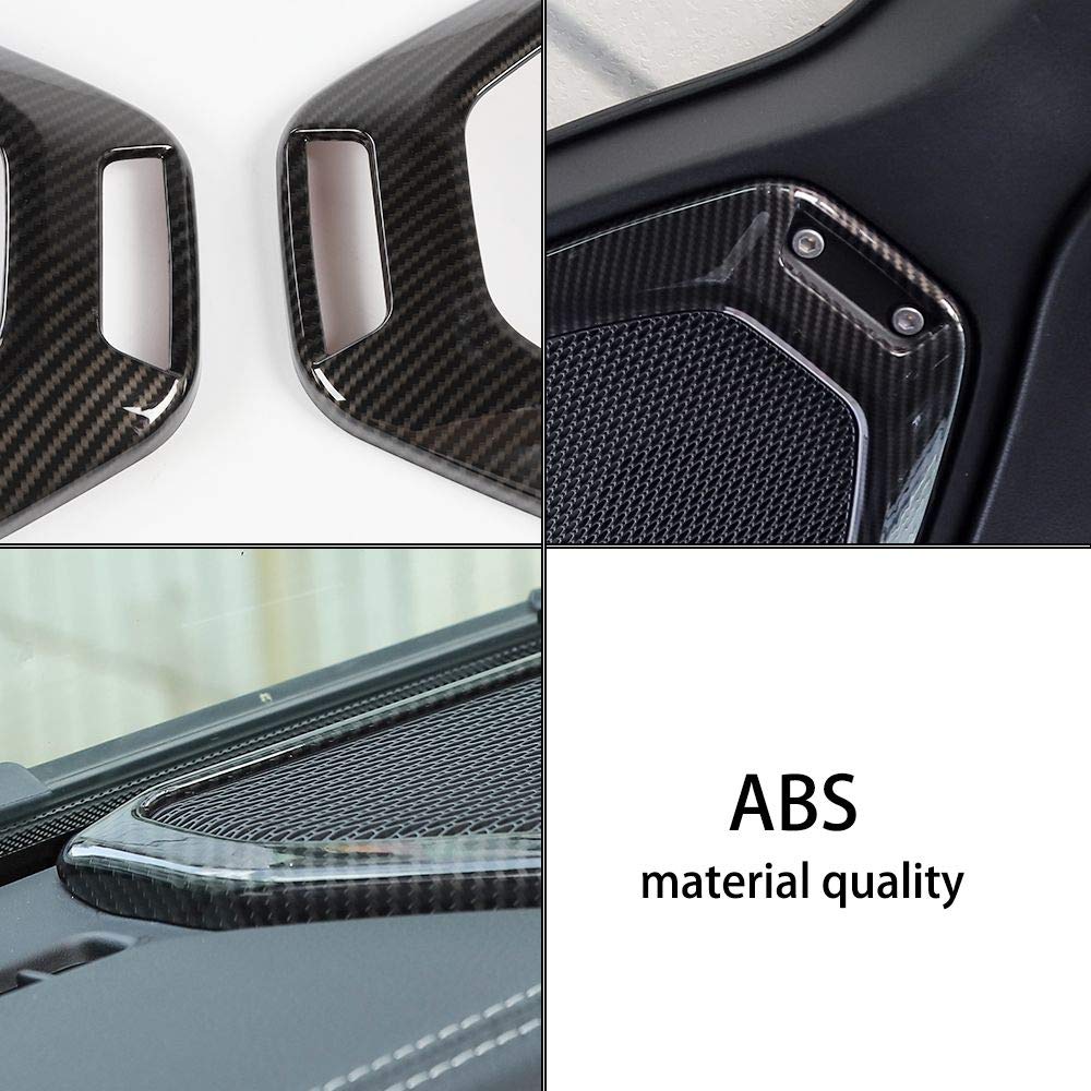 Premium ABS Carbon Fiber Speaker Audio Trim & A-Pillar Trim Kit (4pcs) – Compatible with 2018-2023 Jeep Wrangler JL/JLU & Gladiator JT – Interior Upgrade for Enhanced Sound & Style | Perfect for Off-Road Adventures & Custom Car Audio Setups