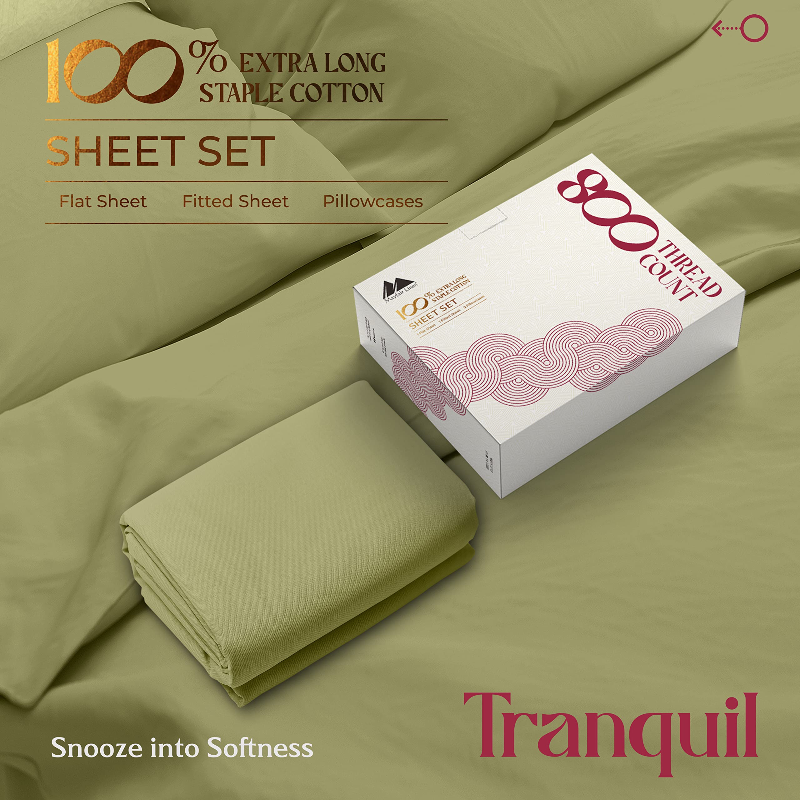 Luxury 100% Egyptian Cotton King Size Sheets Set - 4 PC 800 Thread Count Sateen Weave Bedding with 16