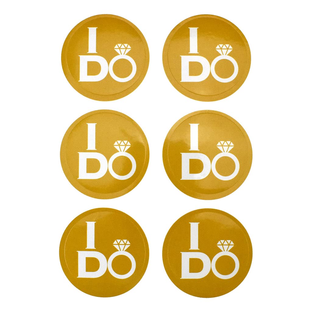Gold Wedding Stickers 2-Inch 24-Pack for Invitations & Favors