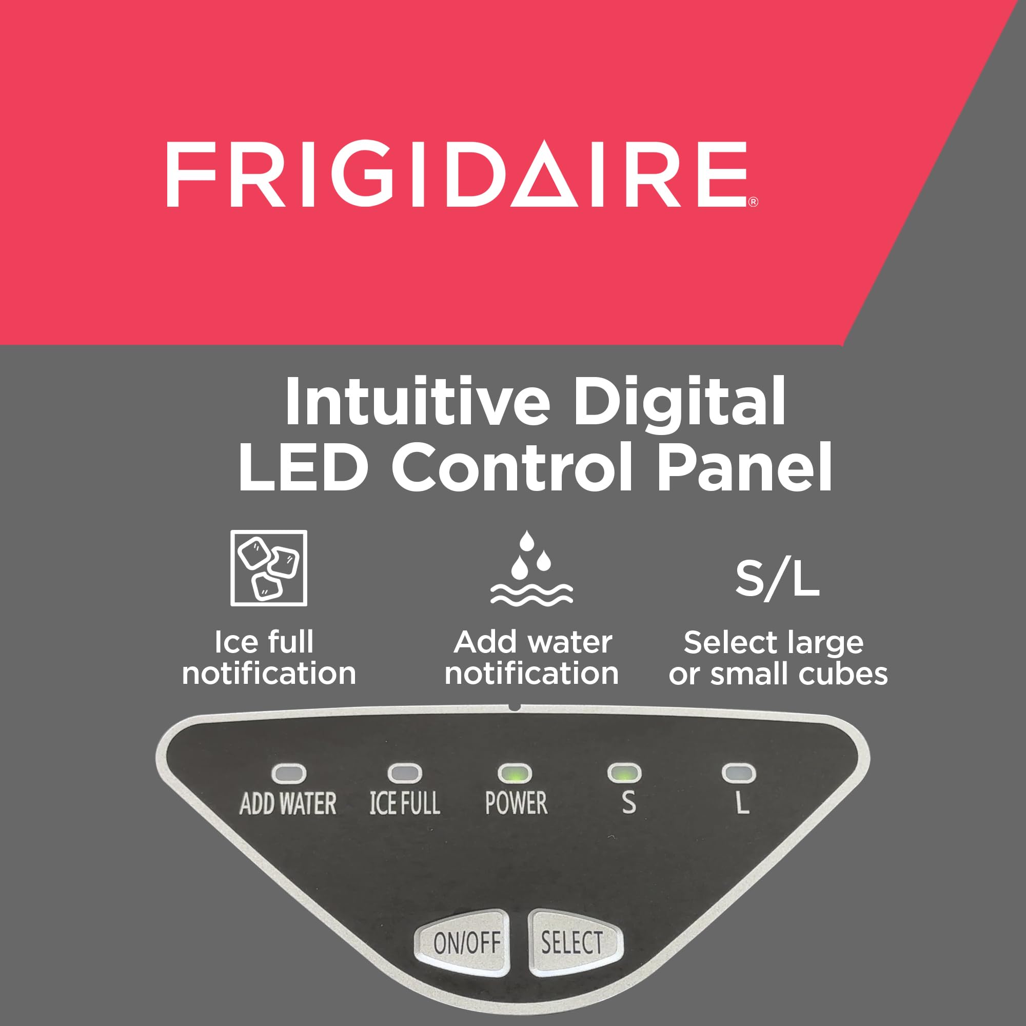 Frigidaire EFIC123-SSBLACK Compact Countertop Ice Maker - 26lbs Daily Output, Black Stainless Steel - Perfect for Home, Office, Parties & Outdoor Events