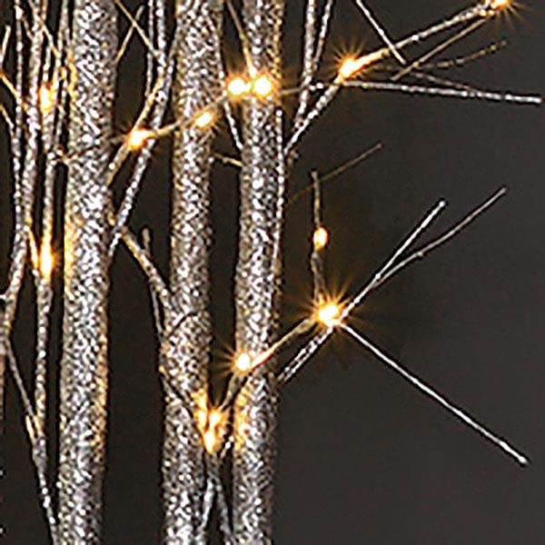 Large Lighted Silver Glitter Tree Cluster - Artificial Christmas Trees for Wedding Decorations, Holiday Party Centerpieces & Home Décor
