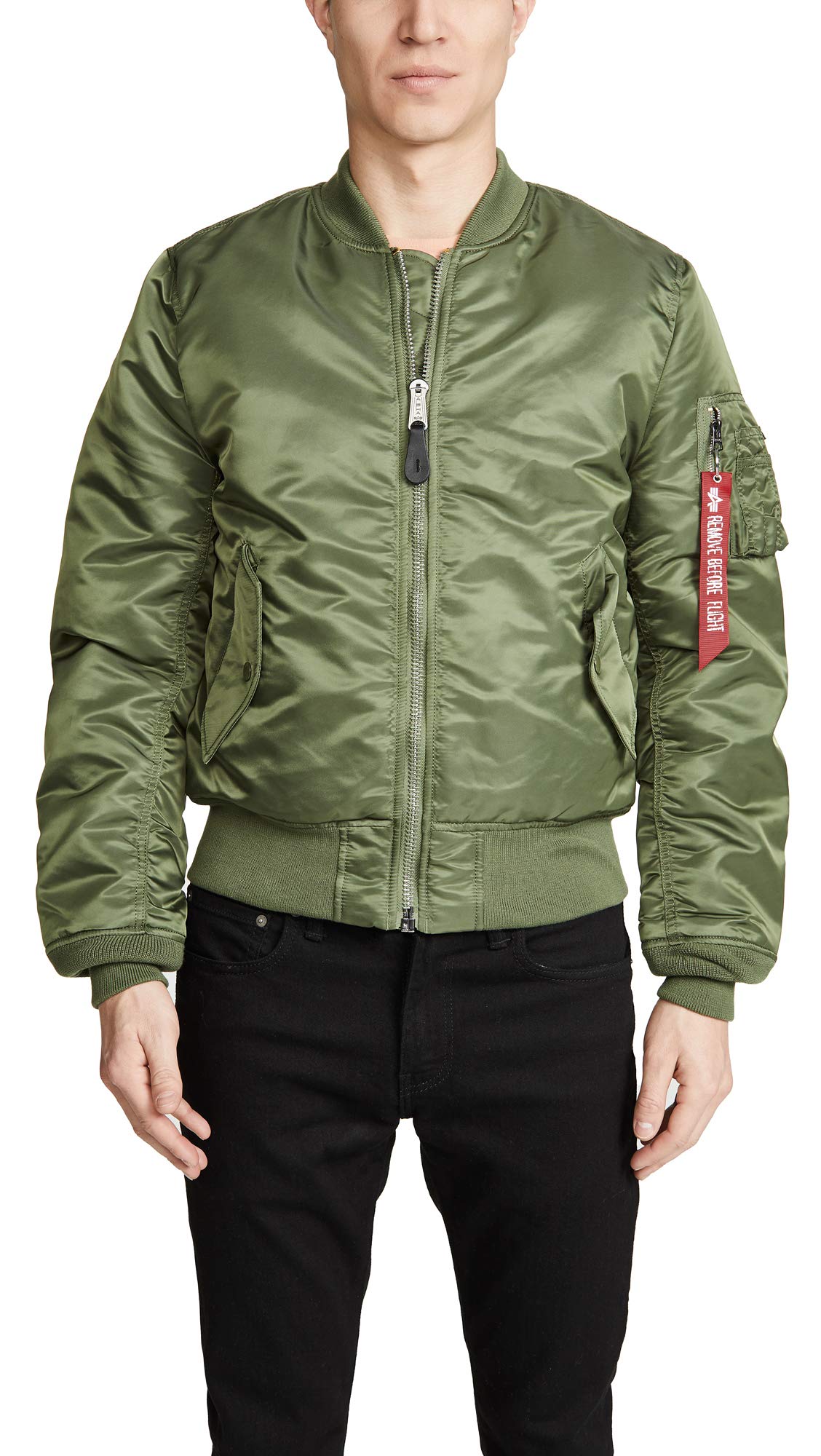 Alpha Industries MA-1 Slim Fit Bomber Flight Jacket - Men's Military Style Aviator Jacket | Lightweight Water-Resistant Outerwear for Pilots, Urban Fashion & Casual Wear
