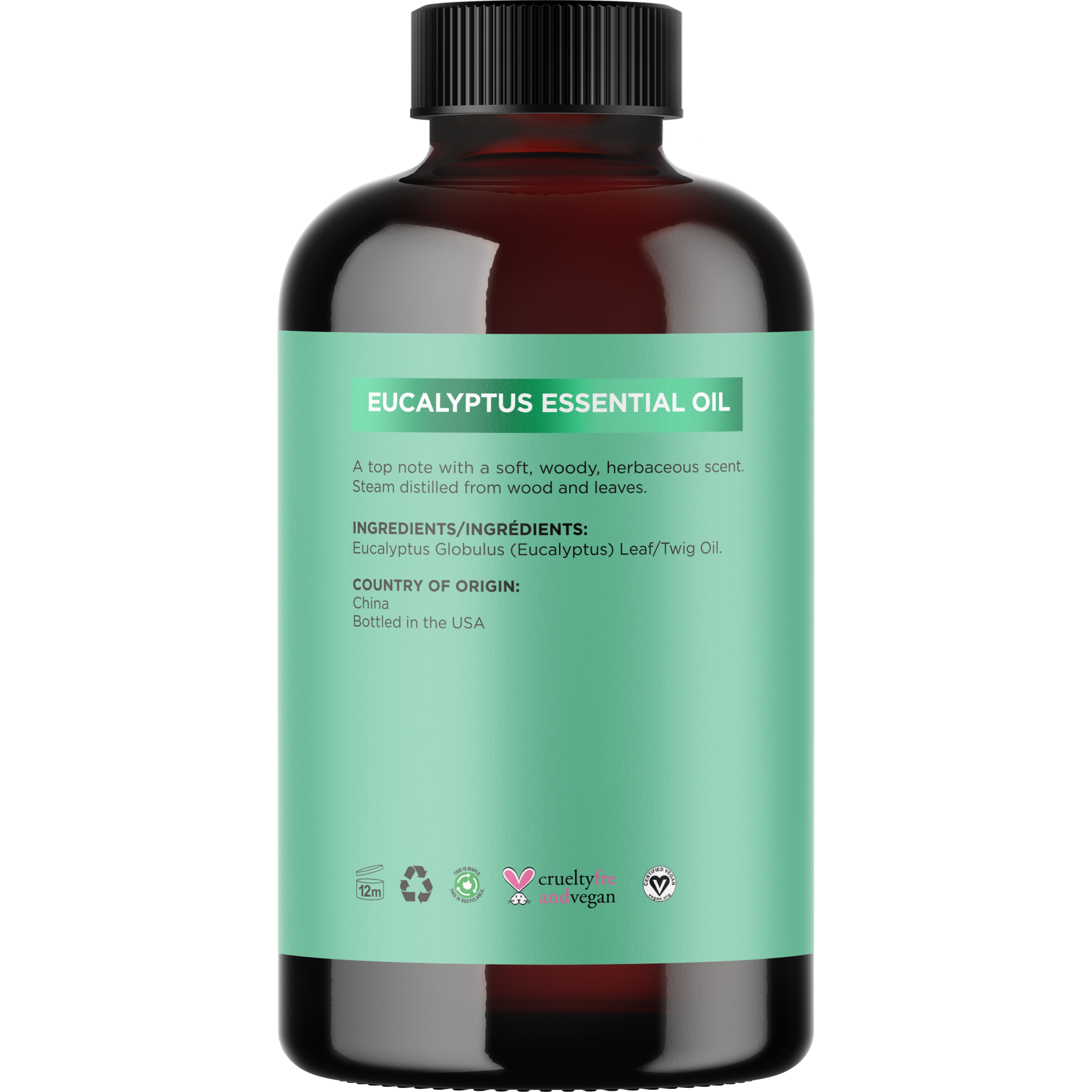 Pure Eucalyptus Essential Oil for Aromatherapy, Diffuser & Massage - 100% Natural Therapeutic Grade for Relaxation, Stress Relief & Respiratory Support