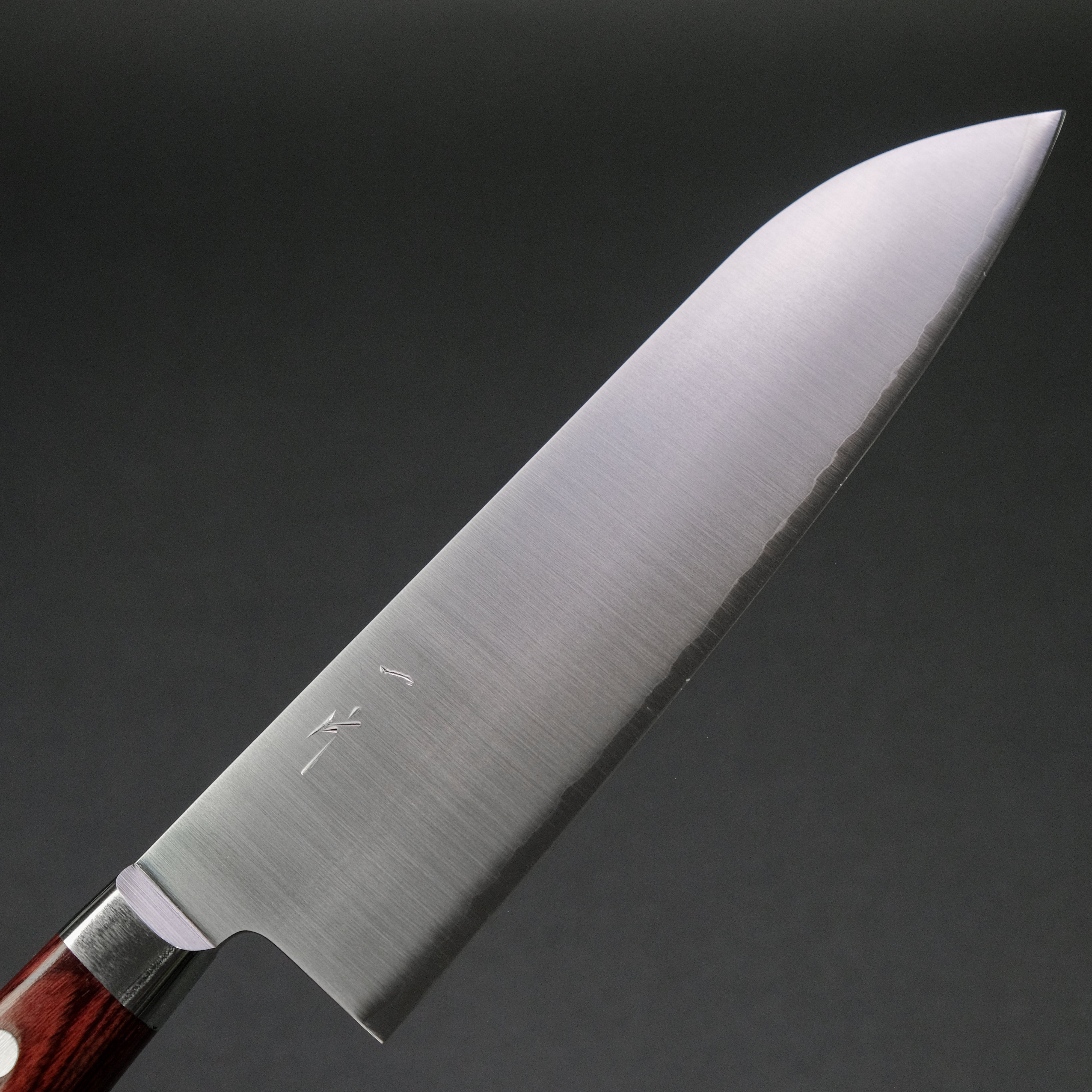 Hitohira TP Santoku Knife 170mm with Wine Pakka Handle - Premium Japanese Kitchen Knife for Slicing, Dicing & Chopping Vegetables, Fruits & Meat