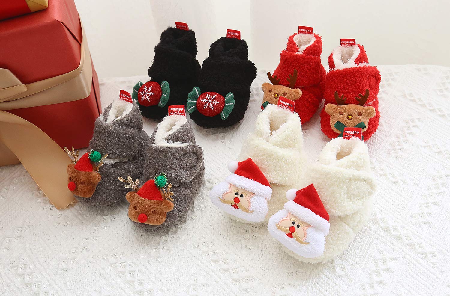 Ohwawadi Baby Slippers for Boys & Girls - Warm Infant Booties, Newborn Crib Shoes & Prewalker Socks - Soft Non-Slip Footwear for 0-12 Months - Perfect for Indoor Play, Nursery & First Steps