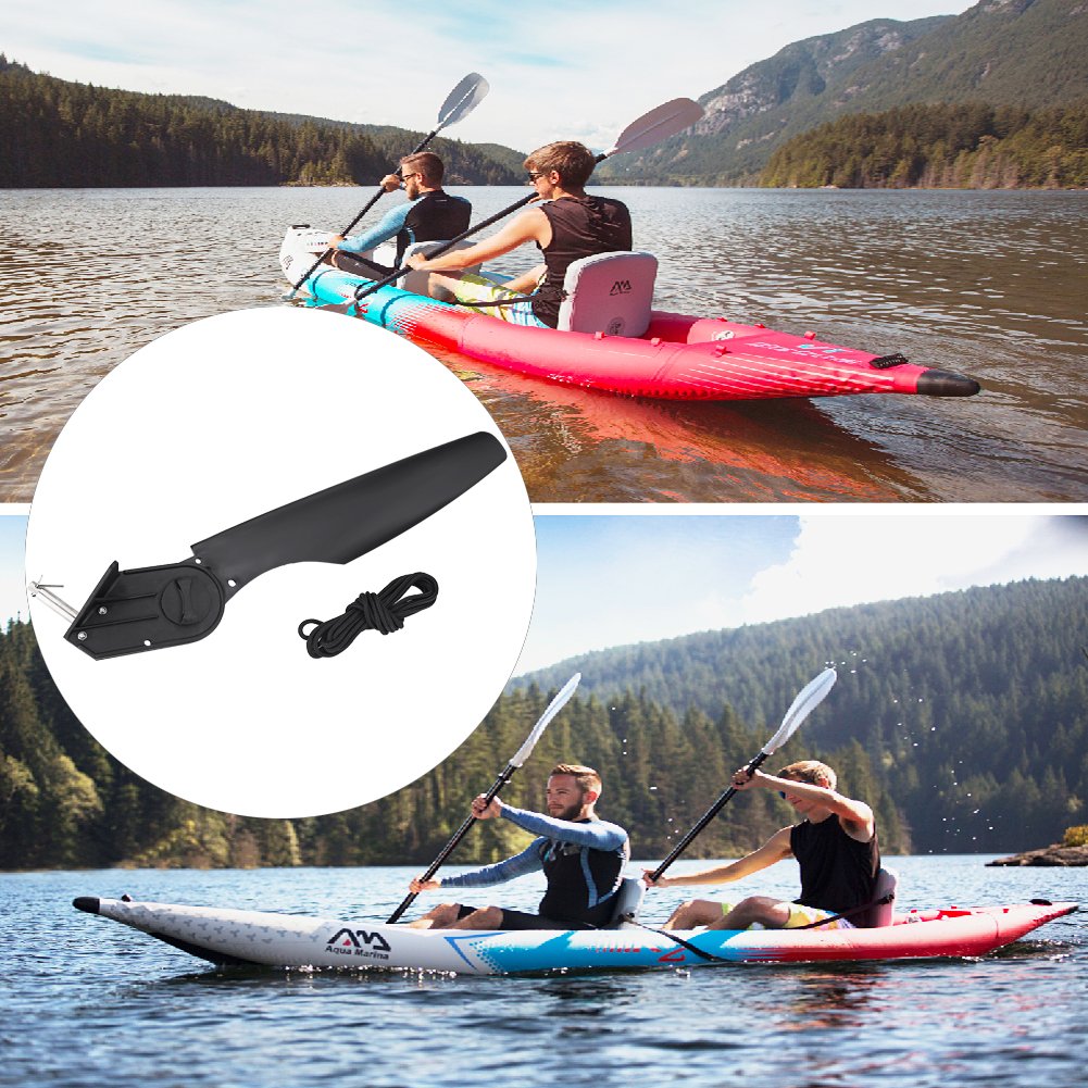 Yosoo Black Plastic Kayak Canoe Rudder - Foot Control Direction Tackle Kit for Fishing & Water Sports | Durable Boat Accessory for Angling & Paddling Adventures