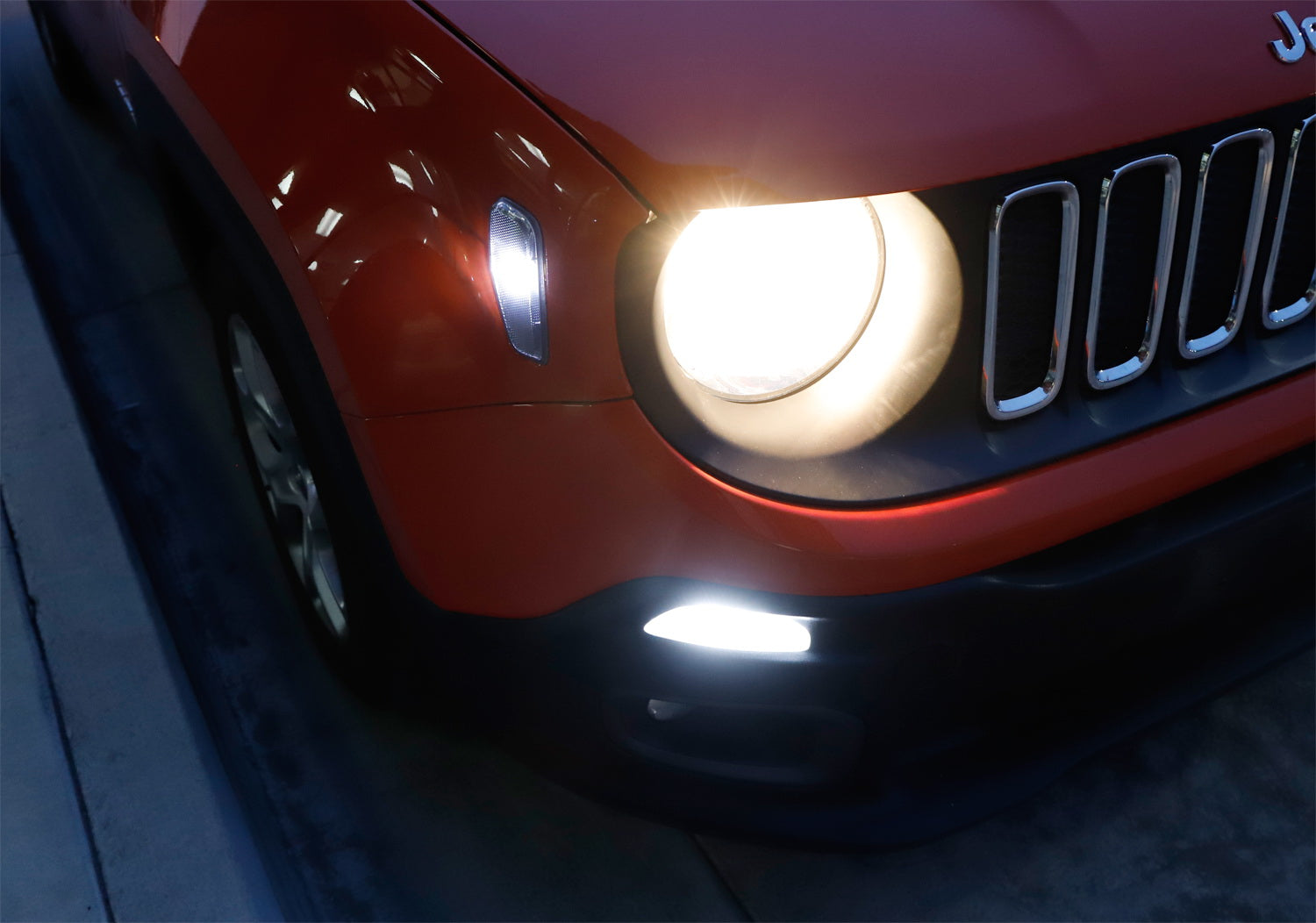 2015-2023 Jeep Renegade Clear Side Marker Lights with White LED Bulbs - Smoked Lens Turn Signal Lights Replacement for Daytime & Night Driving Safety