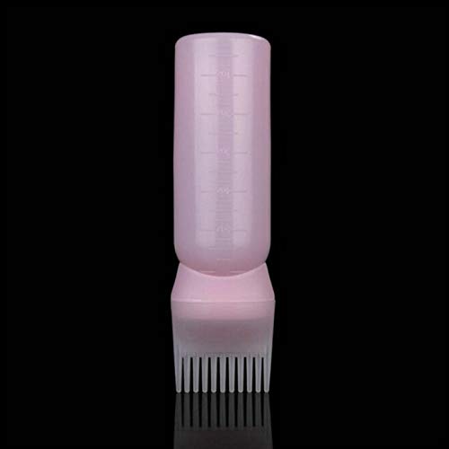 Leoie 120ml Professional Hair Dye Bottle with Applicator Brush - Empty Hair Coloring Bottle for Salon & Home Use - Perfect for DIY Hair Coloring, Highlights & Root Touch Ups (Pink)