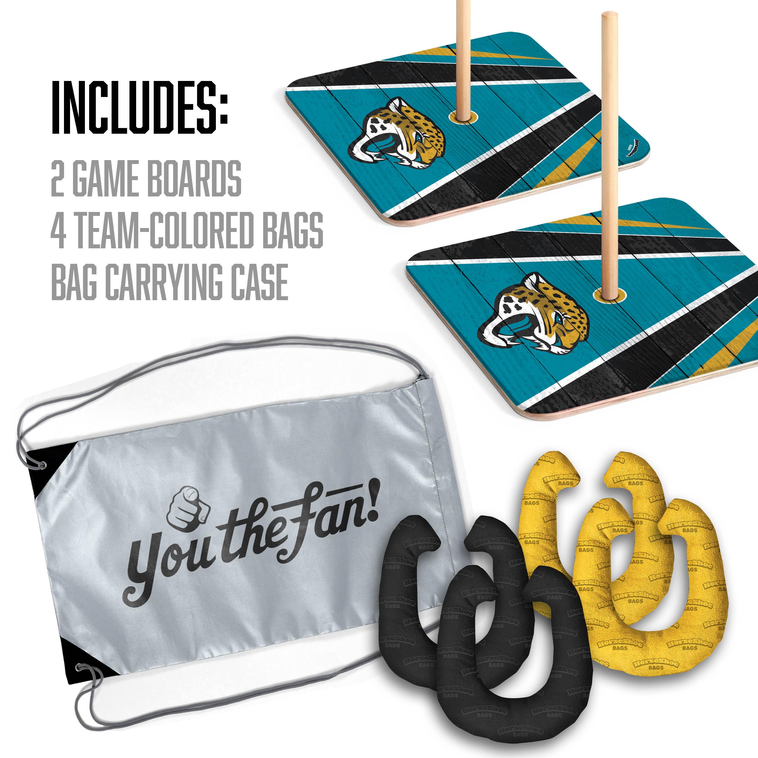 YouTheFan NFL Jacksonville Jaguars Horseshoe Bags - Officially Licensed Team Logo - Durable Game Day Tote for Football Fans - Perfect for Tailgating, Stadium Events & Sports Parties