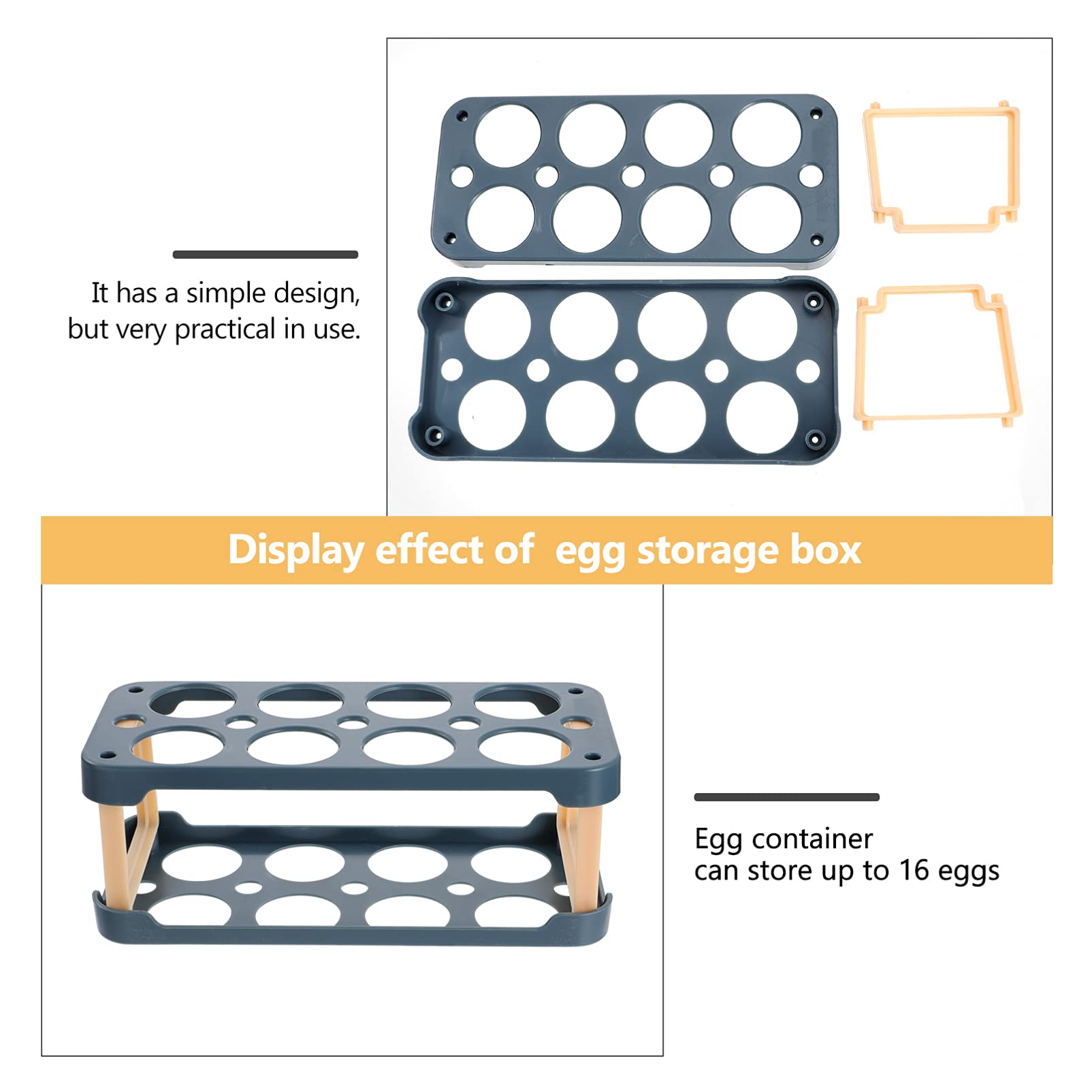 Clear Plastic Egg Carton for Refrigerator - Easter Egg Storage Container with Lid for Home Kitchen