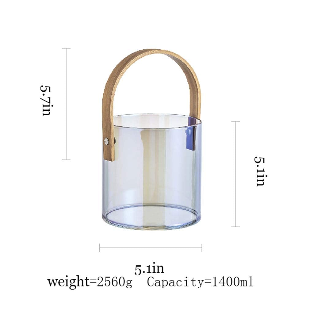 Glass Transparent Ice Bucket for Champagne & Beer - Premium Ice Storage Bucket for Home, Bar, Banquet & Parties - Perfect for Chilling Drinks & Entertaining (Size E)