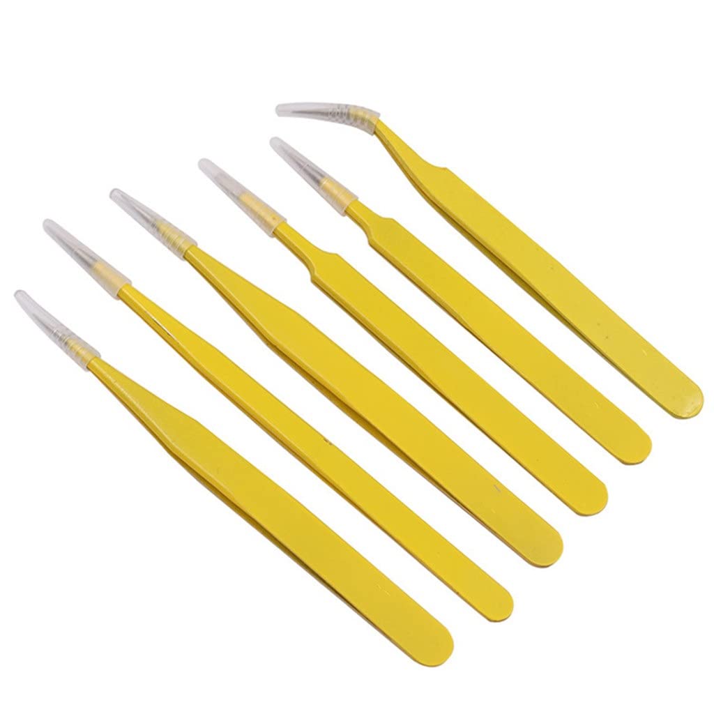 Premium Anti-Static Stainless Steel Tweezers Set - Precision Electronics Repair Tools for Phones, Eyebrows & Eyelashes | Universal Fit | Ideal for DIY Tech Repair, Beauty Salon & Home Use