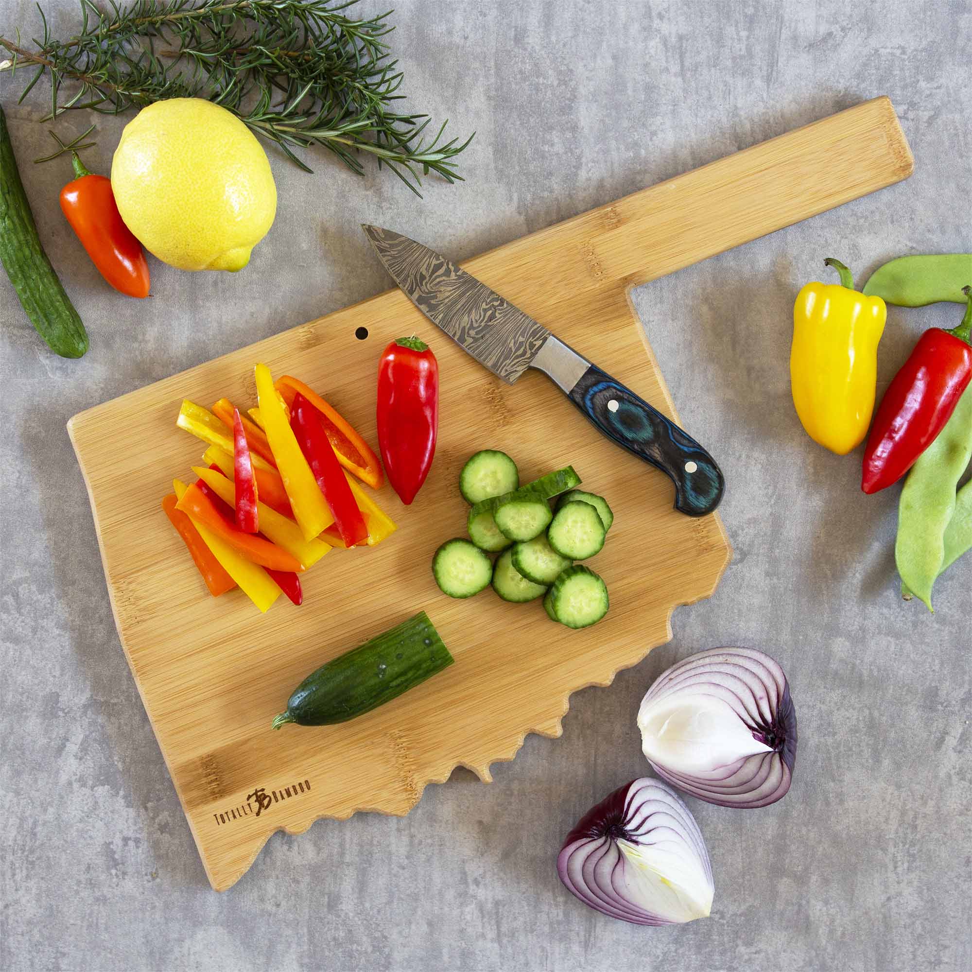 Premium Oklahoma-Themed Wooden Cutting Board with Fish Kiss™ Artwork - Perfect for Kitchen Decor, Gift Giving, and Food Preparation