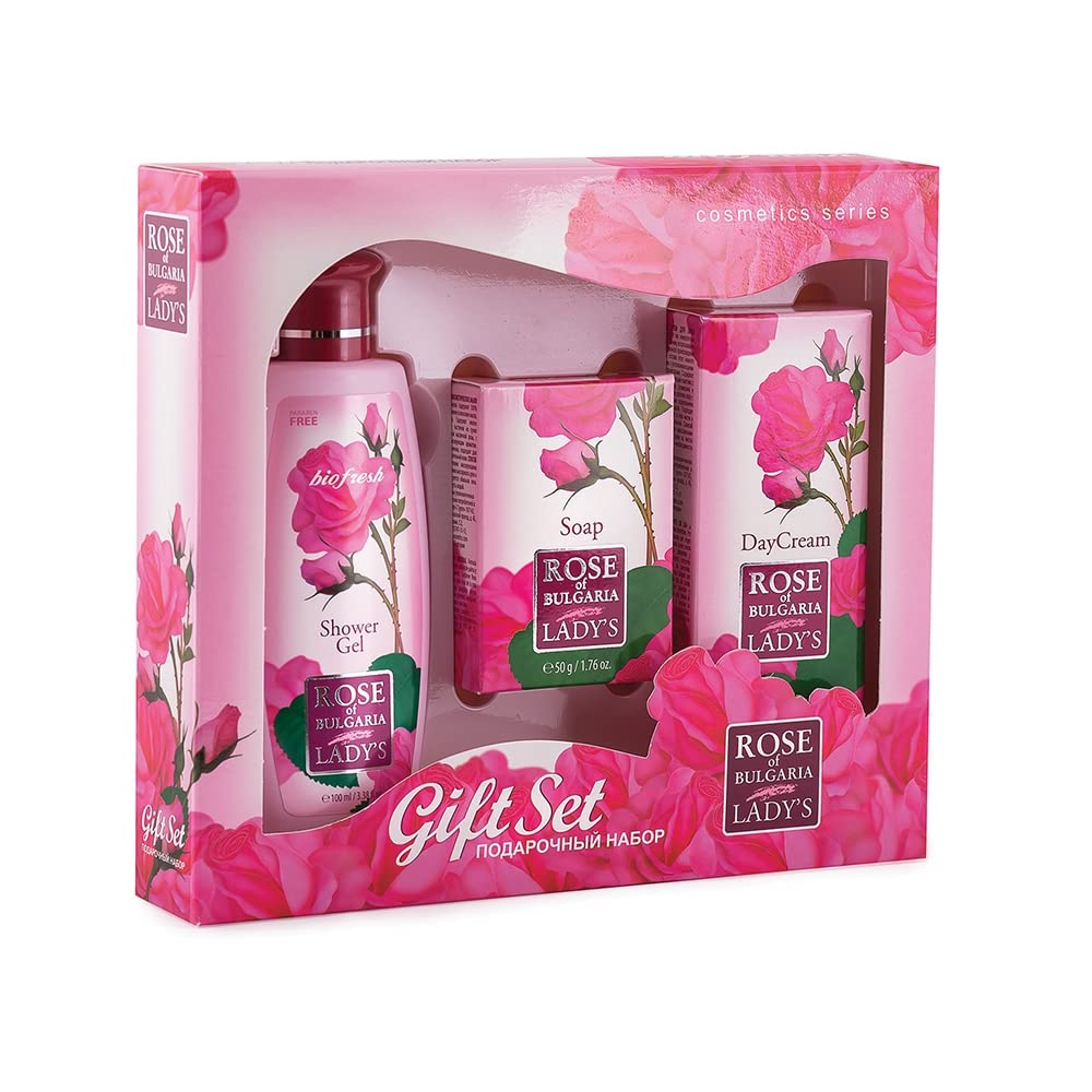 Bulgarian Rose Gift Set - 3 Natural Rose Water Skincare Products for Hydration & Glow | Perfect for Spa Day, Self-Care & Romantic Gifts