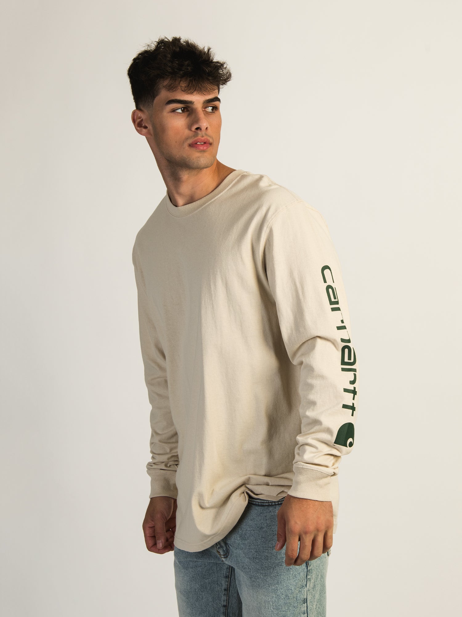 Carhartt Signature Long Sleeve T-Shirt for Men - Durable Cotton Work Shirt for Construction, Outdoor & Casual Wear