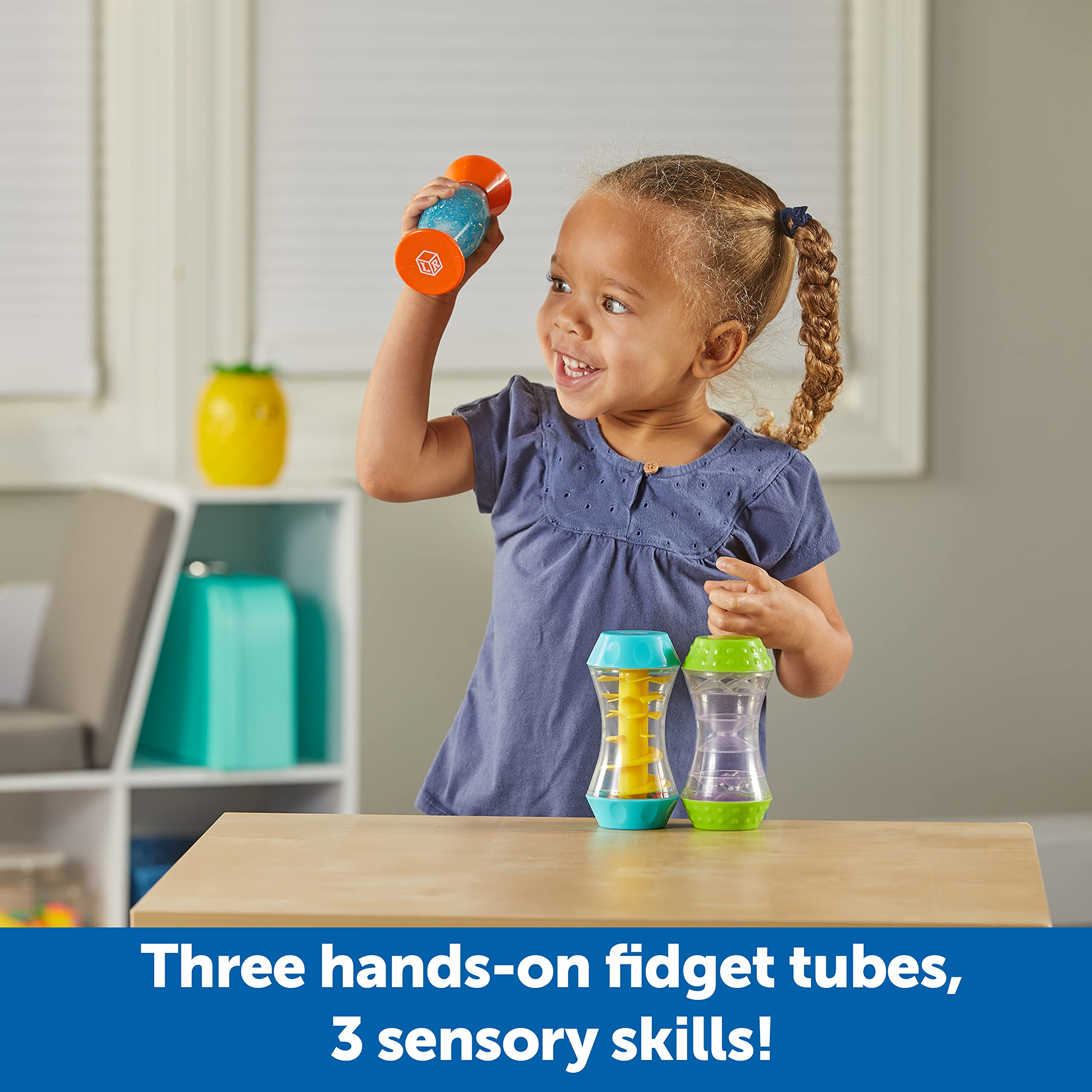 Learning Resources Sensory Trio Fidget Tubes - 3-Piece Fine Motor Skills Toys for Toddlers & Kids Ages 3+ | Stress Relief, Speech Therapy, Autism Sensory Tools | Perfect for Classroom, Travel & Easter Gifts