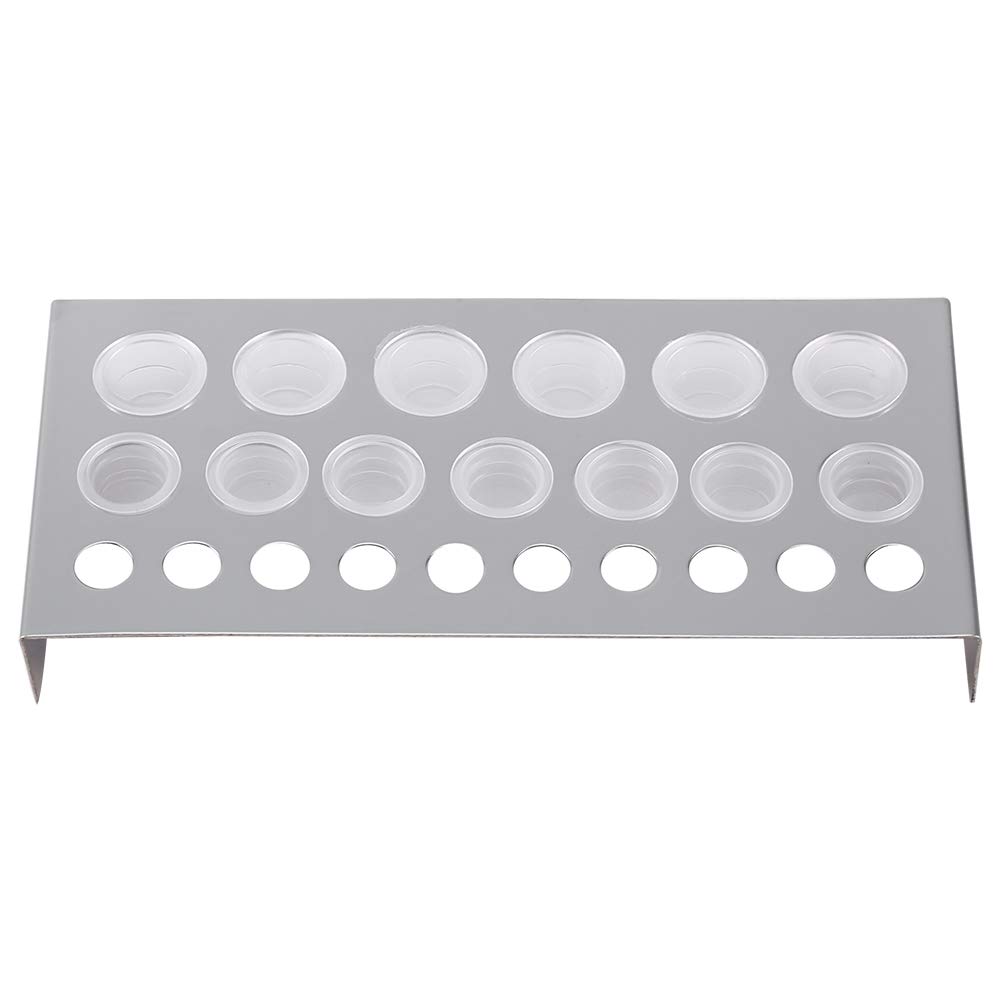Stainless Steel Ink Cup Holder with 21 Troughs - Pigment Ink Storage Shelf Stand for Tattoo & Screen Printing Supplies | Perfect for Tattoo Artists & Print Shops