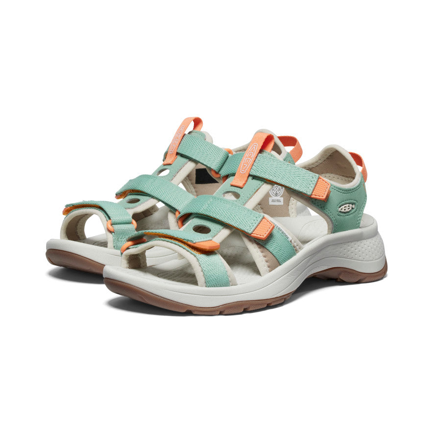 Women's Astoria West Open Toe Sandals - Granite Green & Tangerine | Comfortable Summer Casual Shoes for Beach, Vacation & Outdoor Activities