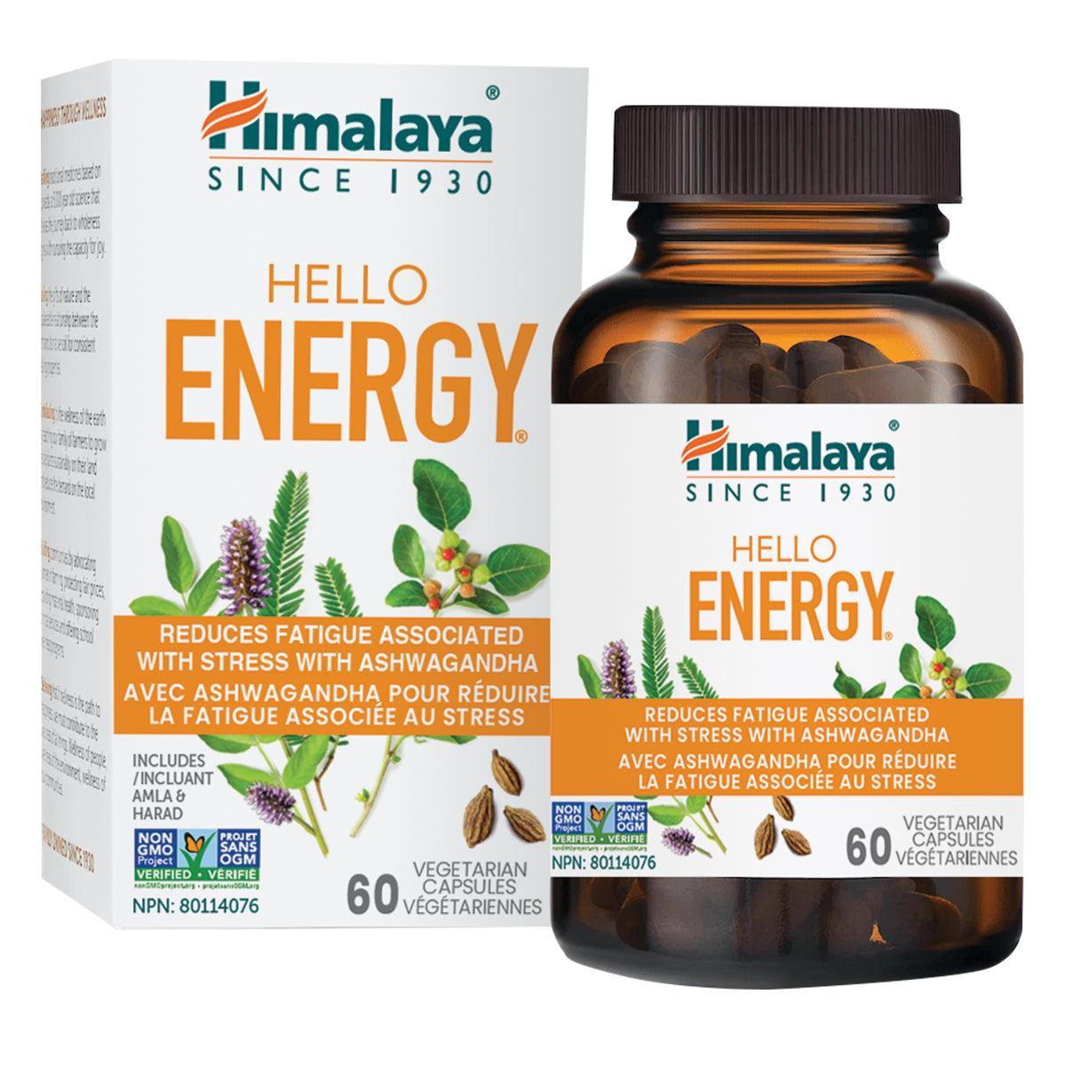 Himalaya Hello Energy 60 Veggie Caps – Natural Energy Booster for Workouts, Focus & Daily Fatigue Relief – Vegan & Herbal Supplement for Active Lifestyles