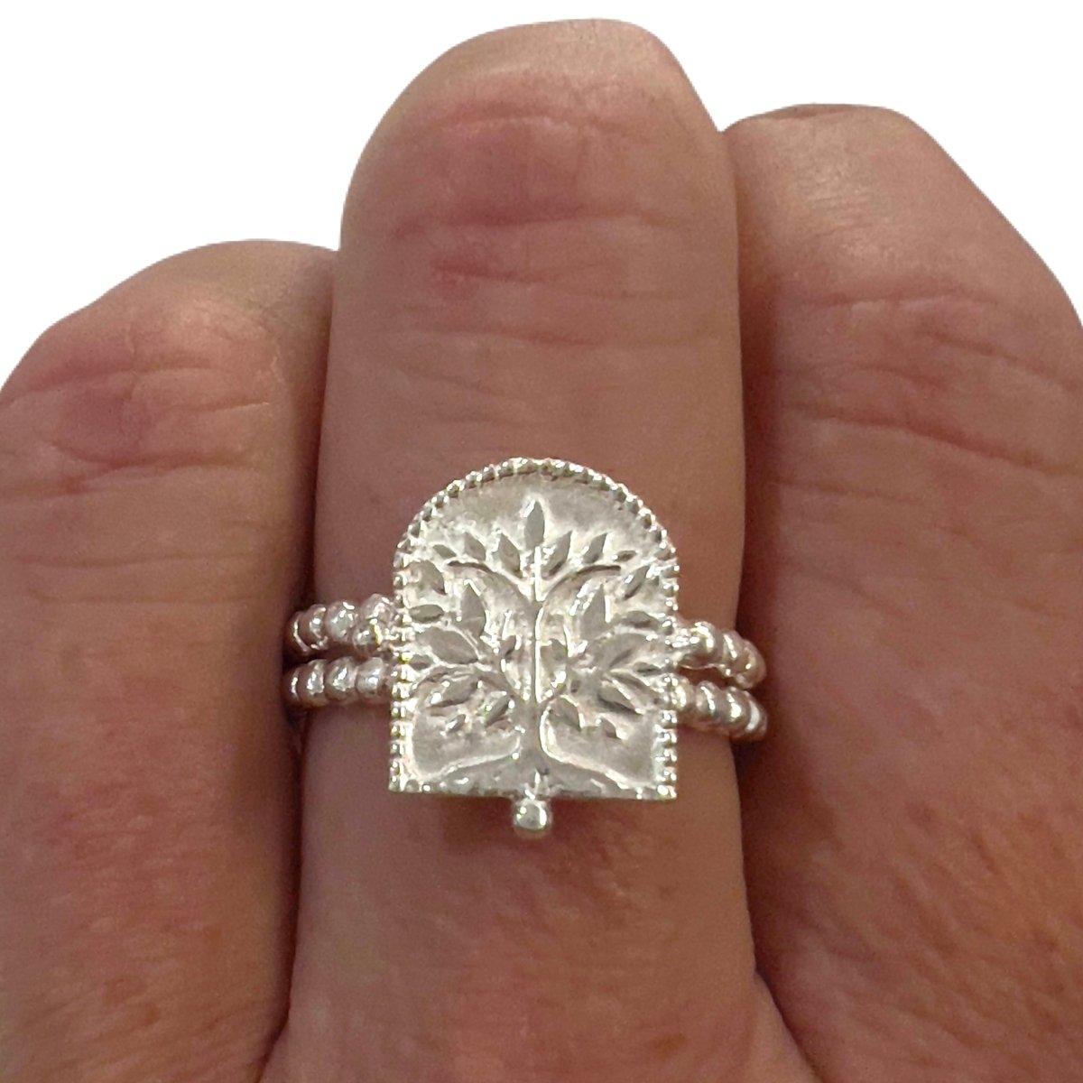 Laihas Premium Tree of Life Sterling Silver Boho Ring for Women - Handmade Adjustable Hippie Jewelry - Perfect for Festivals, Yoga & Boho Fashion