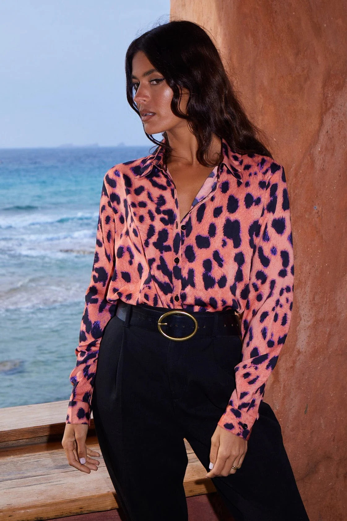 Nevada Shirt - Plorange Leopard Print Casual Button Up Shirt for Men | Perfect for Outdoor Adventures, Parties & Everyday Wear