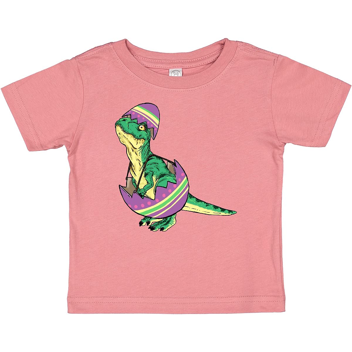 Inktastic Easter Baby T-Rex in Easter Egg Graphic Cute Dinosaur Baby T-Shirt - Perfect for Easter Outfits, Holiday Photos & Dinosaur-Themed Birthday Parties