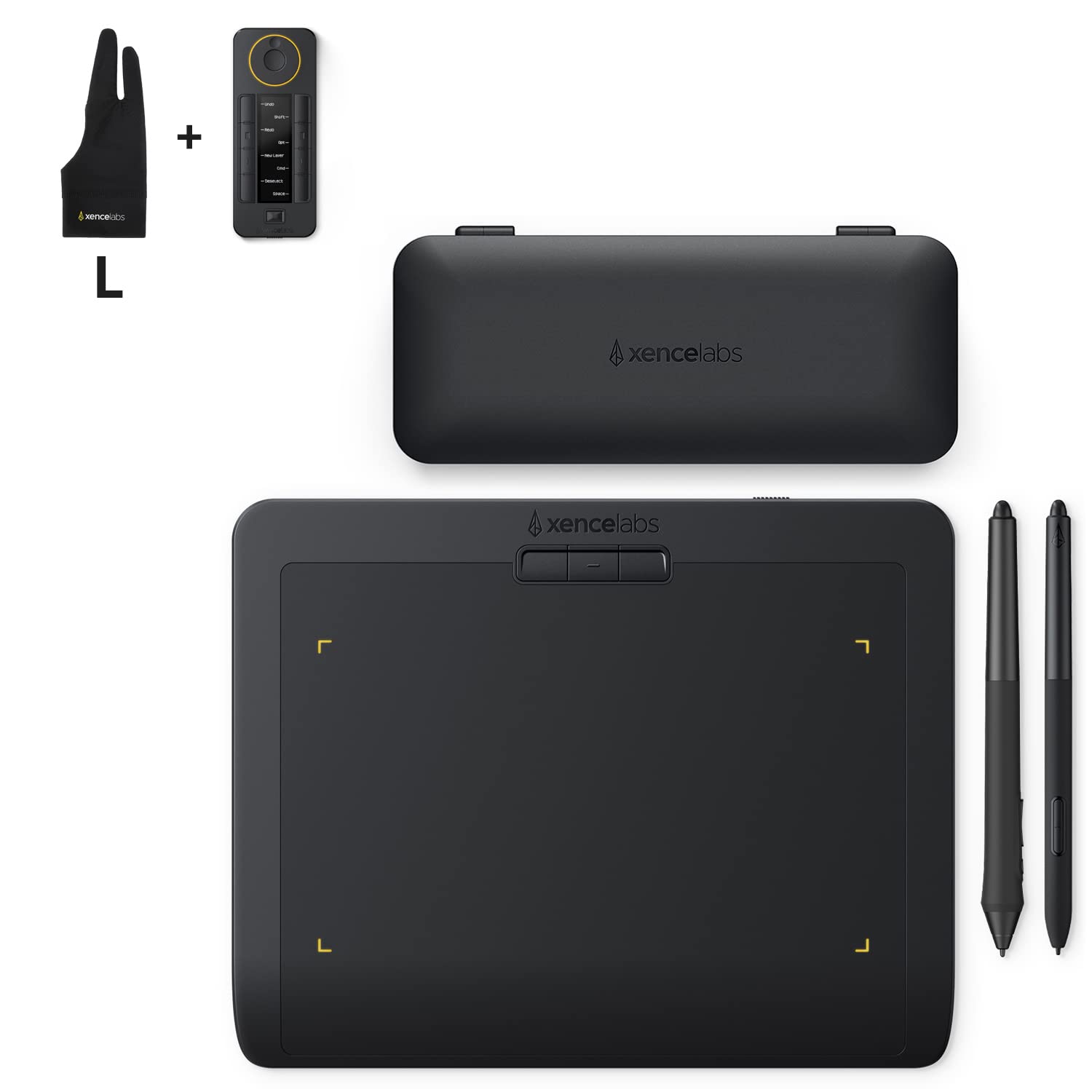 XENCELABS Small Wireless Graphic Drawing Tablet with 2 Battery-Free Digital Pens, Quick Keys & Drawing Glove - Perfect for Digital Artists, Illustrators & Designers at Home or Studio