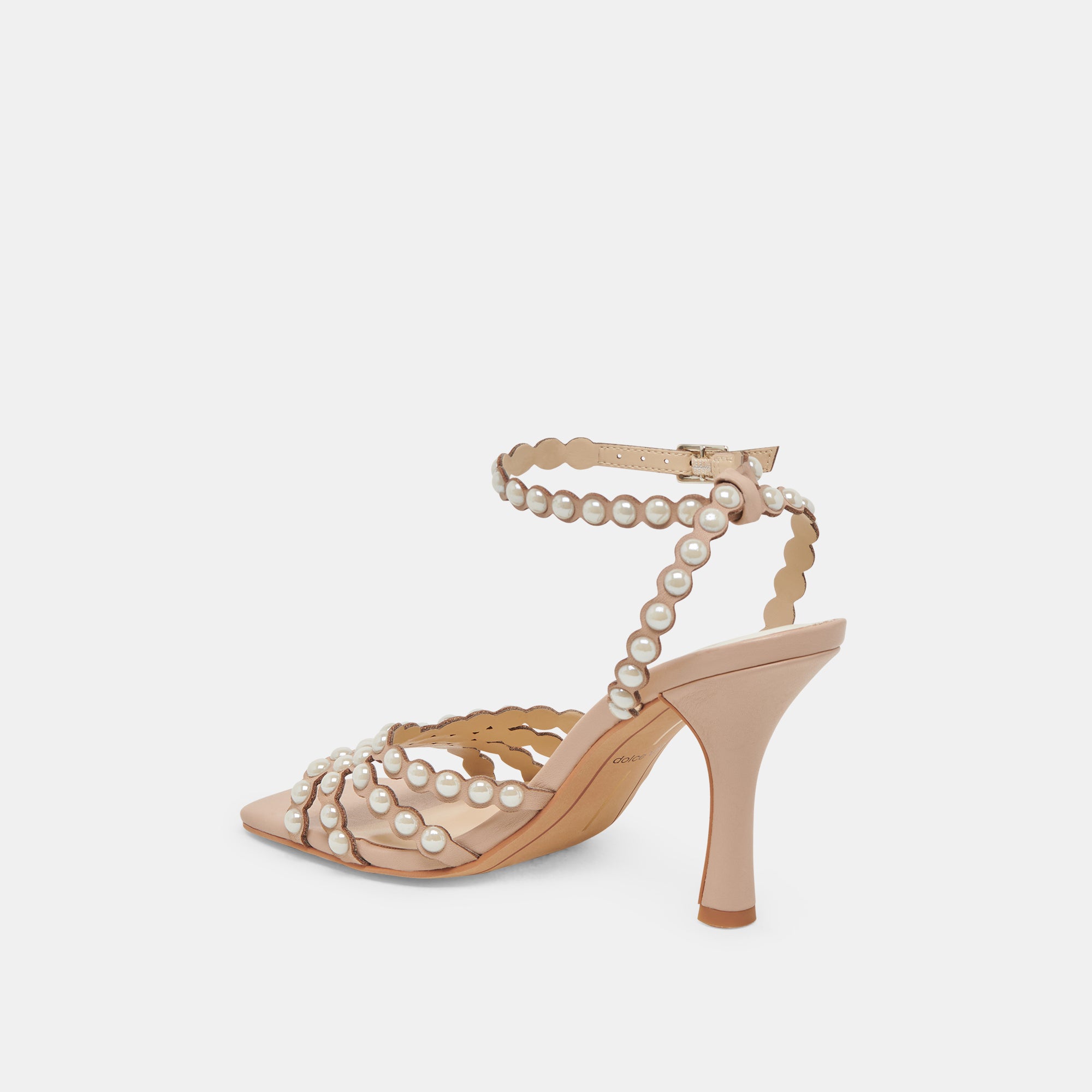 HELLEN PEARL Women's Light Blush Leather High Heels - Elegant Pointed Toe Pumps for Wedding, Party & Office Wear