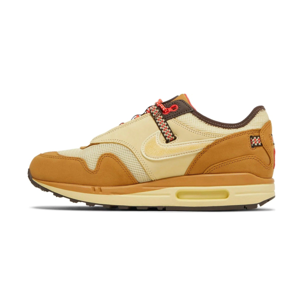 Nike Air Max 1 Travis Scott Cactus Jack Sneakers - Wheat & Lemon Drop Colorway | Limited Edition Men's Running Shoes for Casual Wear & Street Style Fashion